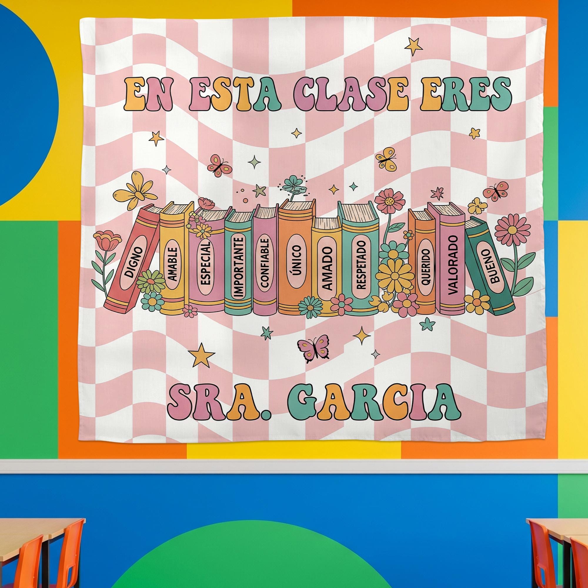 Spanish Classroom Tapestry, En Esta Clase Eres Banner, Personalized Teacher Wall Decor, Teacher Back to School Sign, Classroom Decor