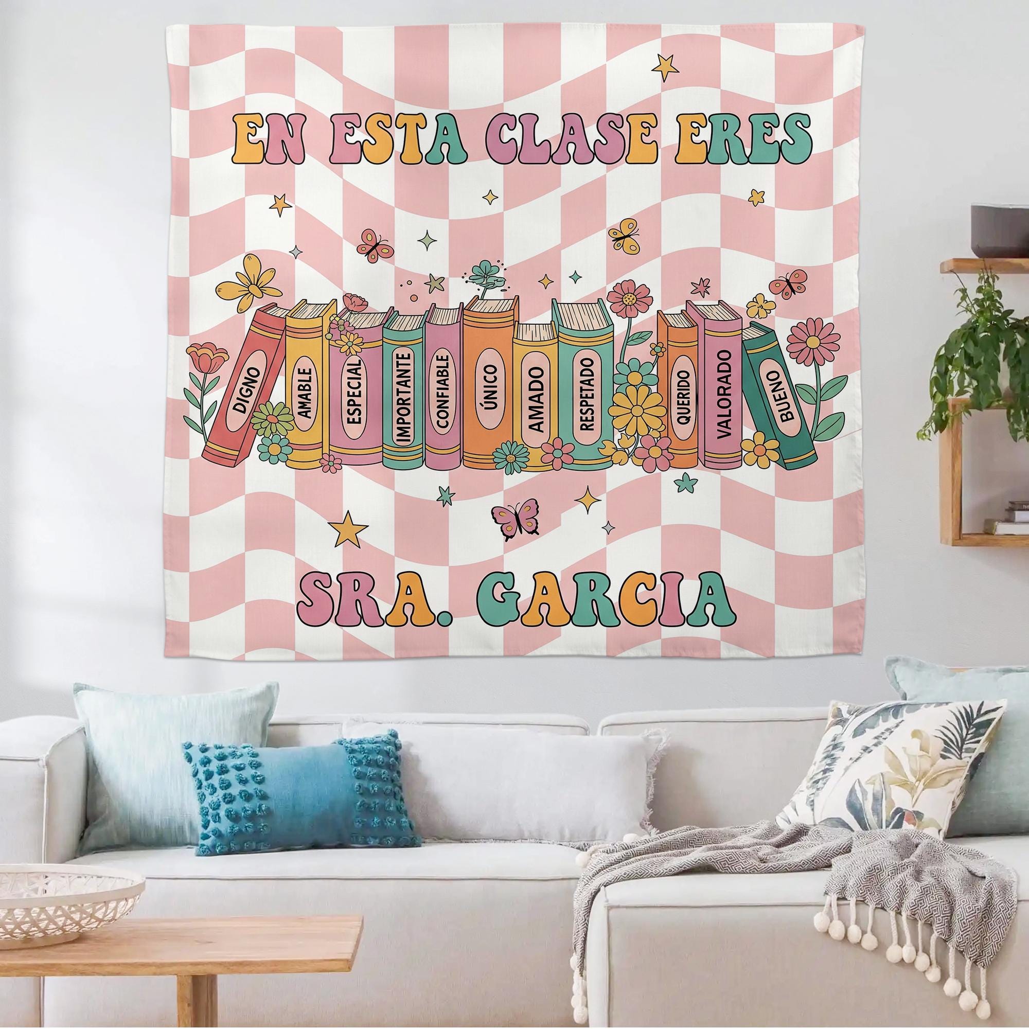 Spanish Classroom Tapestry, En Esta Clase Eres Banner, Personalized Teacher Wall Decor, Teacher Back to School Sign, Classroom Decor