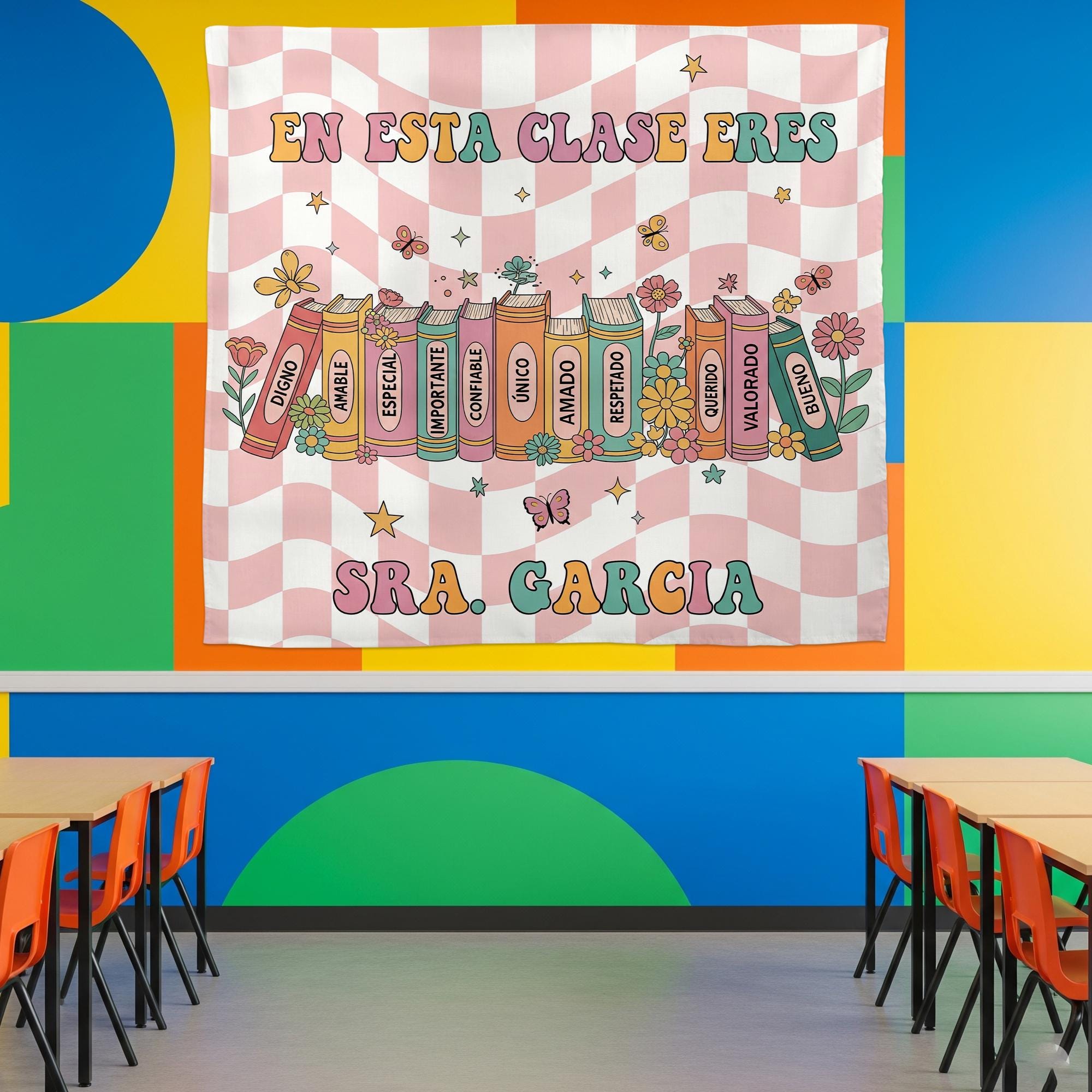 Spanish Classroom Tapestry, En Esta Clase Eres Banner, Personalized Teacher Wall Decor, Teacher Back to School Sign, Classroom Decor