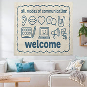 Speech Therapist Tapestry, All Modes of Communication Welcome Banner, SLP Classroom Decor, Back to School Gift for Therapists