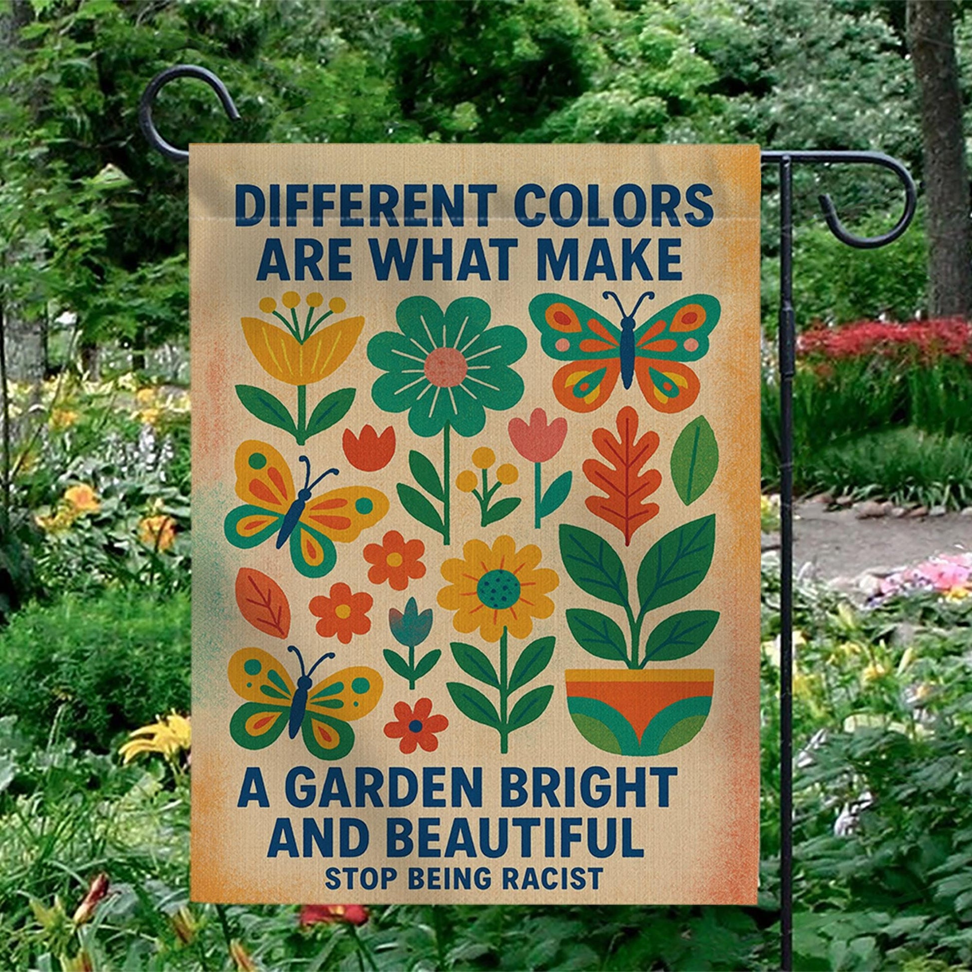 Diversity Garden Flag, Anti-Racism Yard Decor, Immigrant Pro Equality Flag, Colorful Outdoor Banner, Inclusion Garden Sign