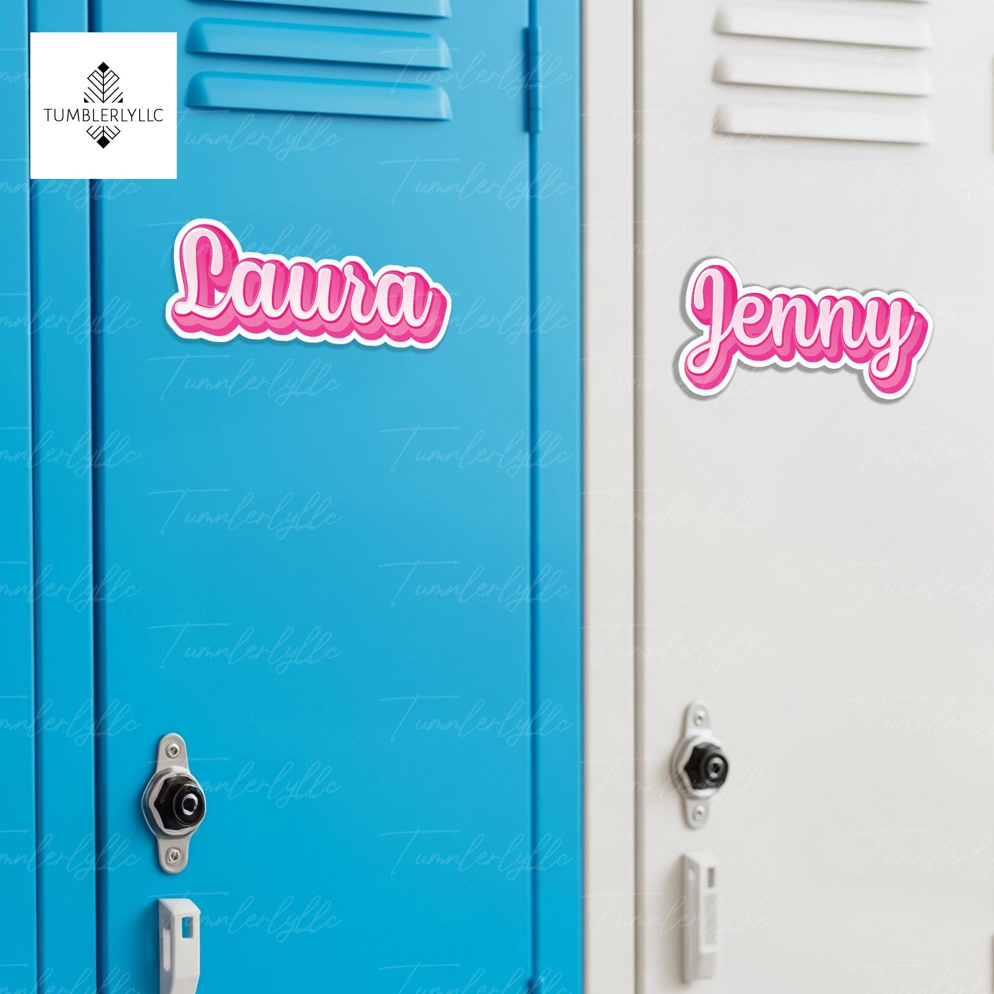Custom Name Locker Magnet, Personalized Back to School Magnet, Cute Pink Name Tag, Kids School Locker Decor, Student Gift