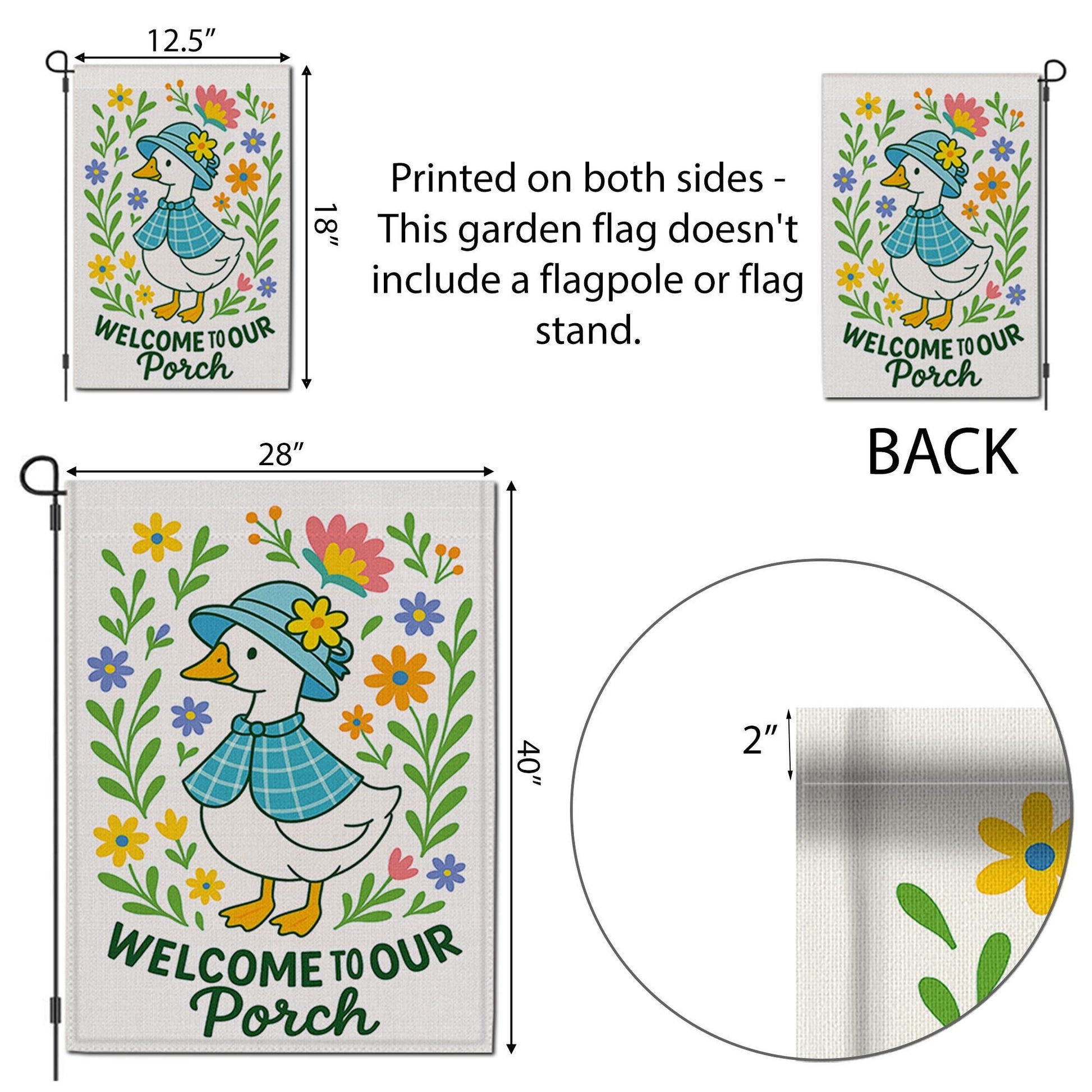 Silly Goose Porch Flag, Welcome to Our Porch Garden Flag, Cute Duck Outdoor Decor, Funny Farmhouse Yard Banner, porch goose mom gift