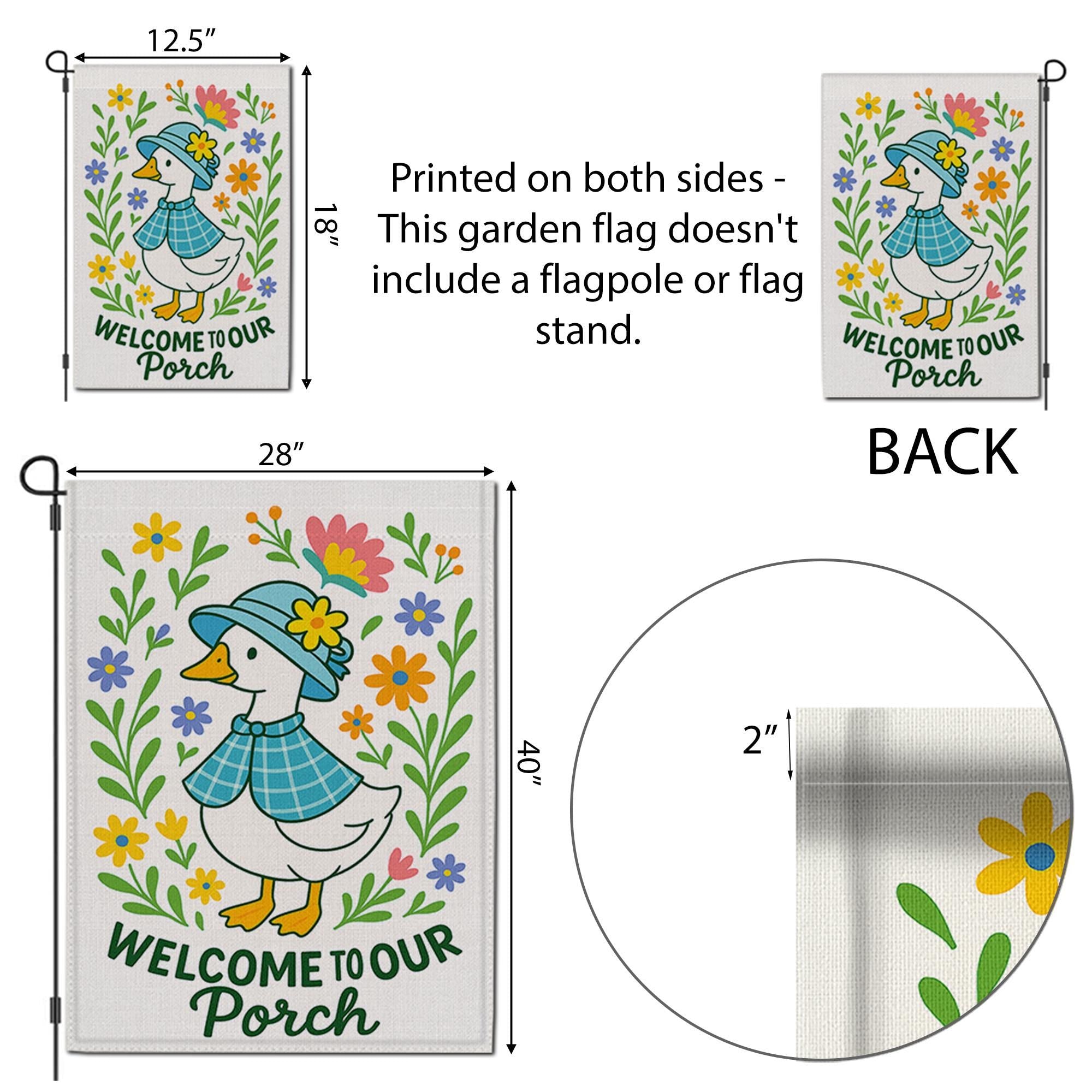 Silly Goose Porch Flag, Welcome to Our Porch Garden Flag, Cute Duck Outdoor Decor, Funny Farmhouse Yard Banner, porch goose mom gift