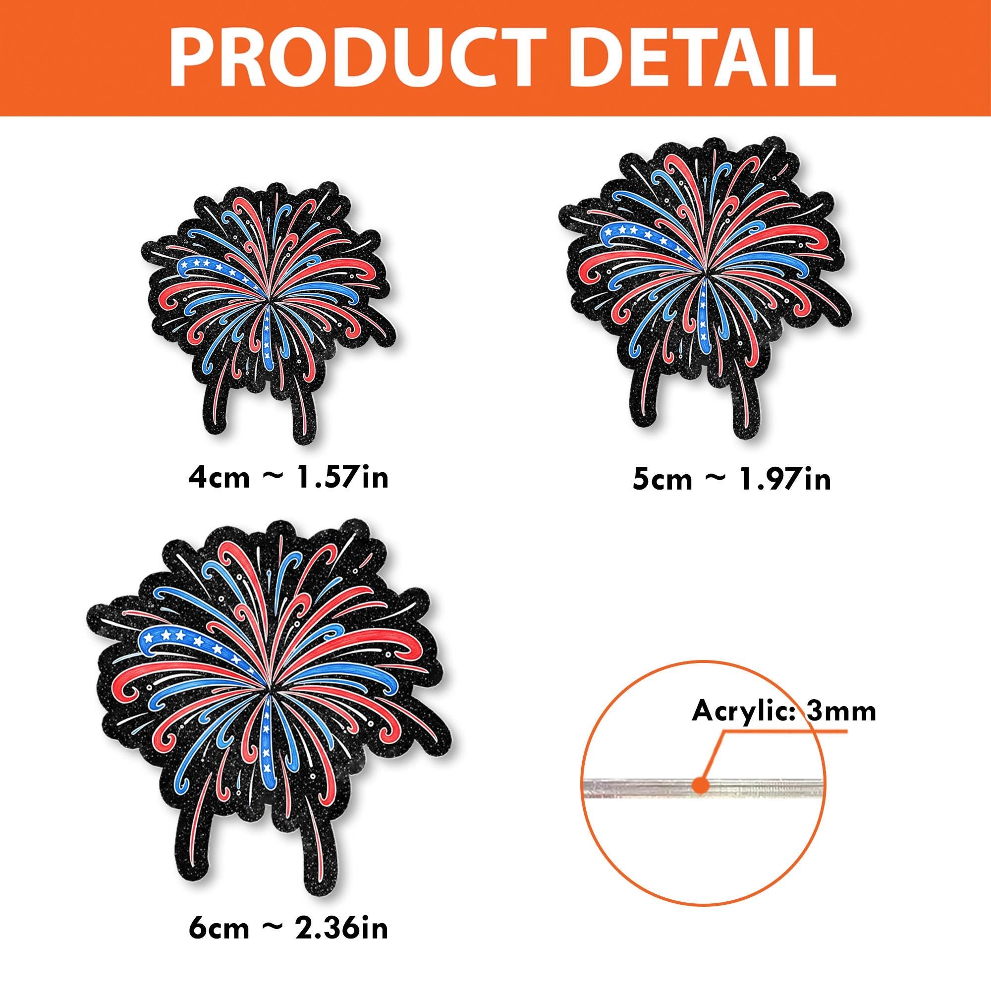 Fireworks Faux Glitter Badge Reel, 4th of July ID Holder, Patriotic Nurse Badge Clip, Red White Blue Glitter Reel, Independence Day Gift