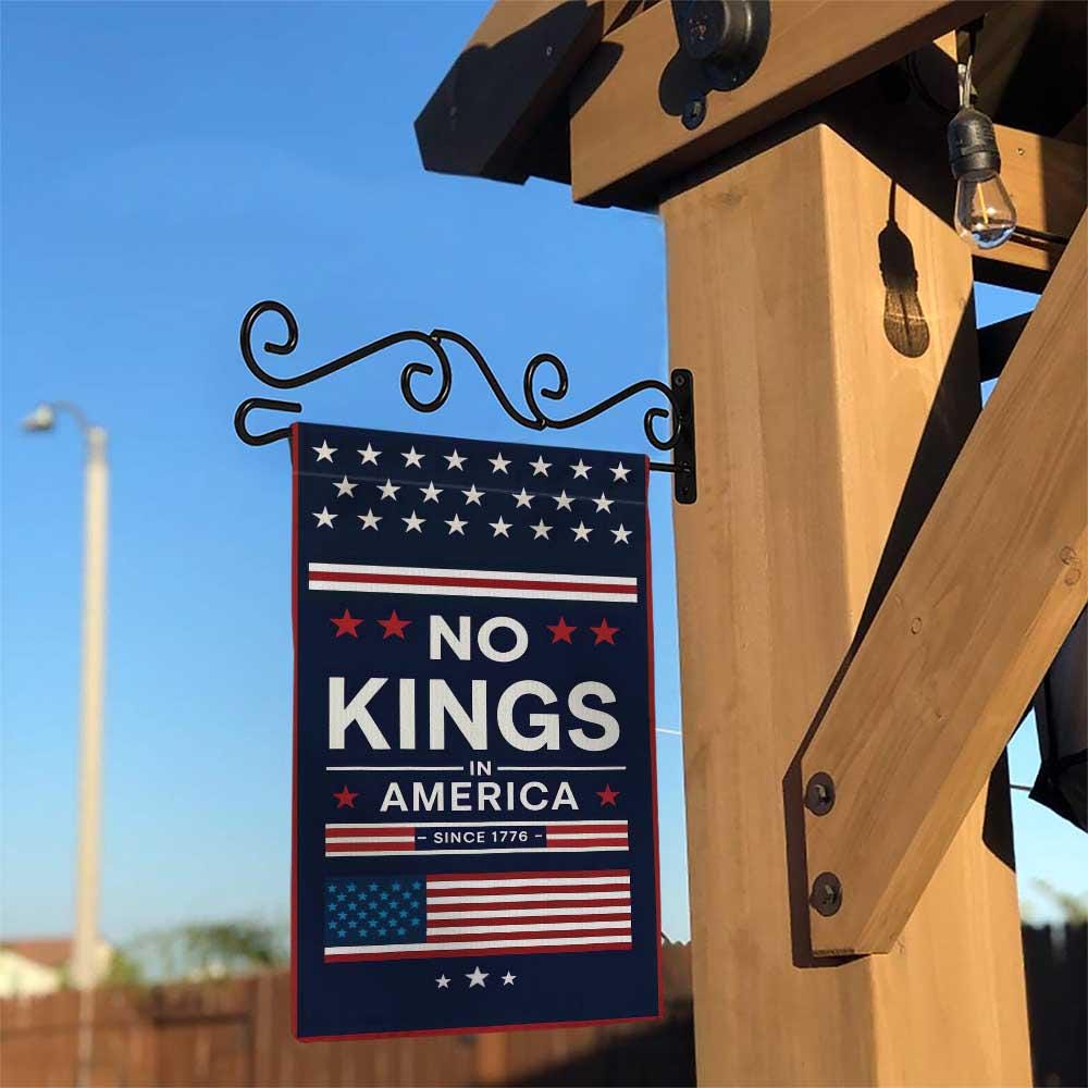 No Kings in America Garden Flag – Patriotic 4th of July Yard Decor, Funny Independence Day Outdoor Banner, Since 1776 USA Flag