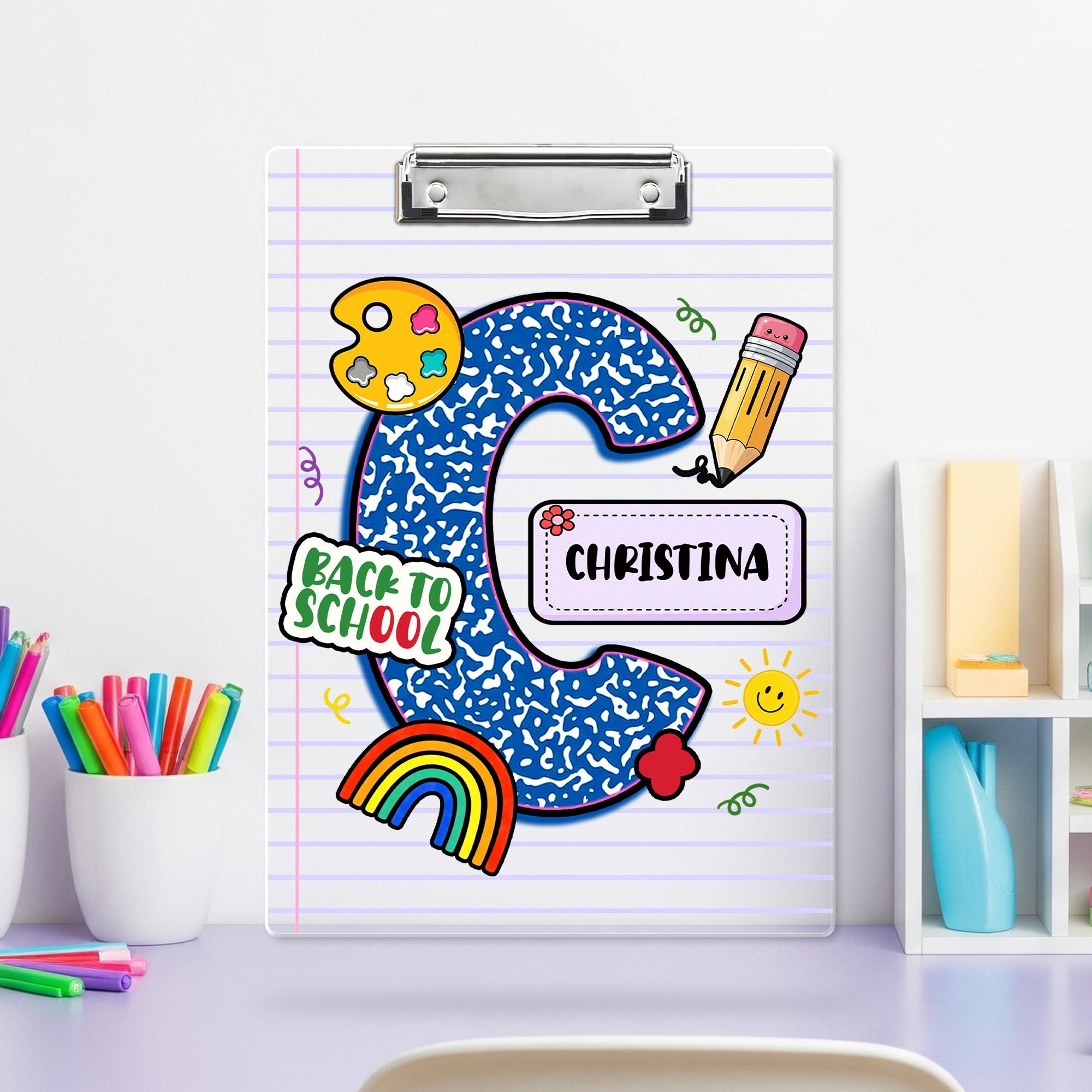 Personalized Teacher Gifts, Acrylic Clipboard With Teacher Name, Teacher Clipboard, Teacher Appreciation Gifts, Teacher Initial Name Gift