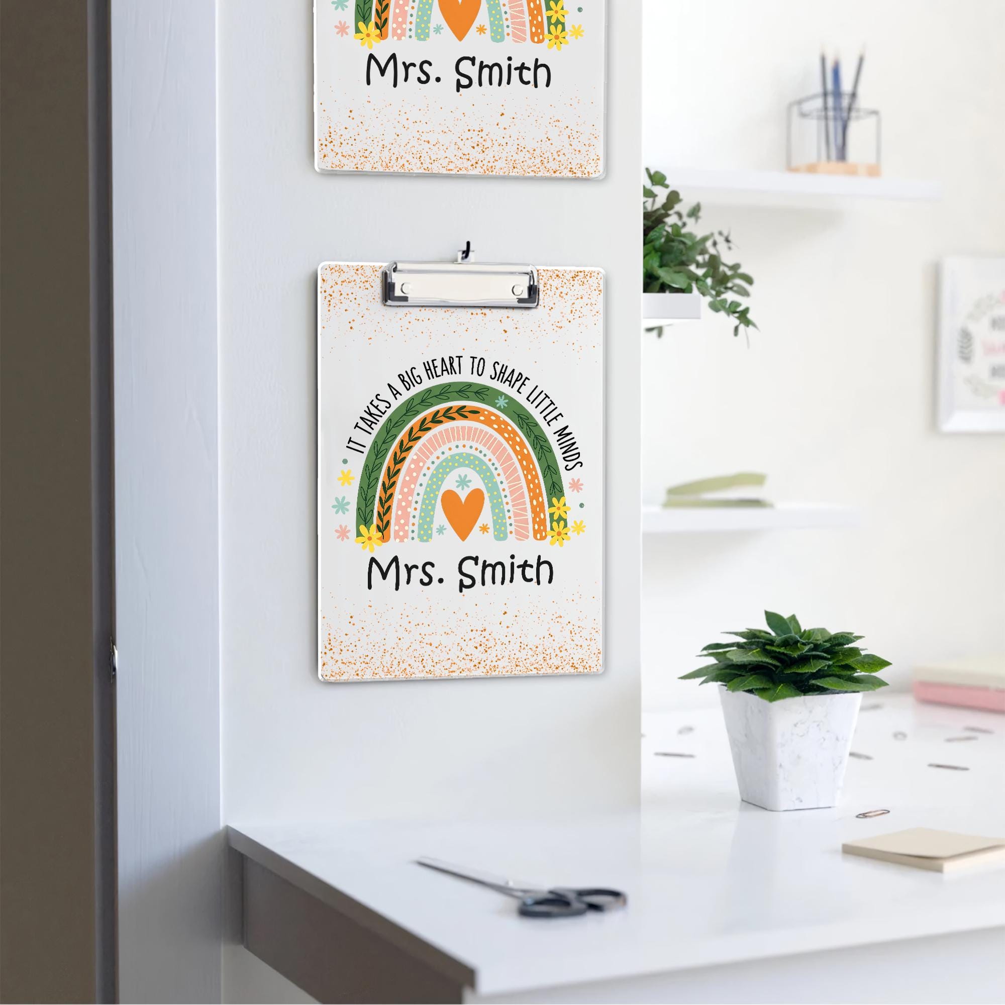 Personalized Teacher Appreciation Gifts, Custom Rainbow Teacher Clipboard, Teacher Name Clipboard, Back To School, End Of Year School Gifts