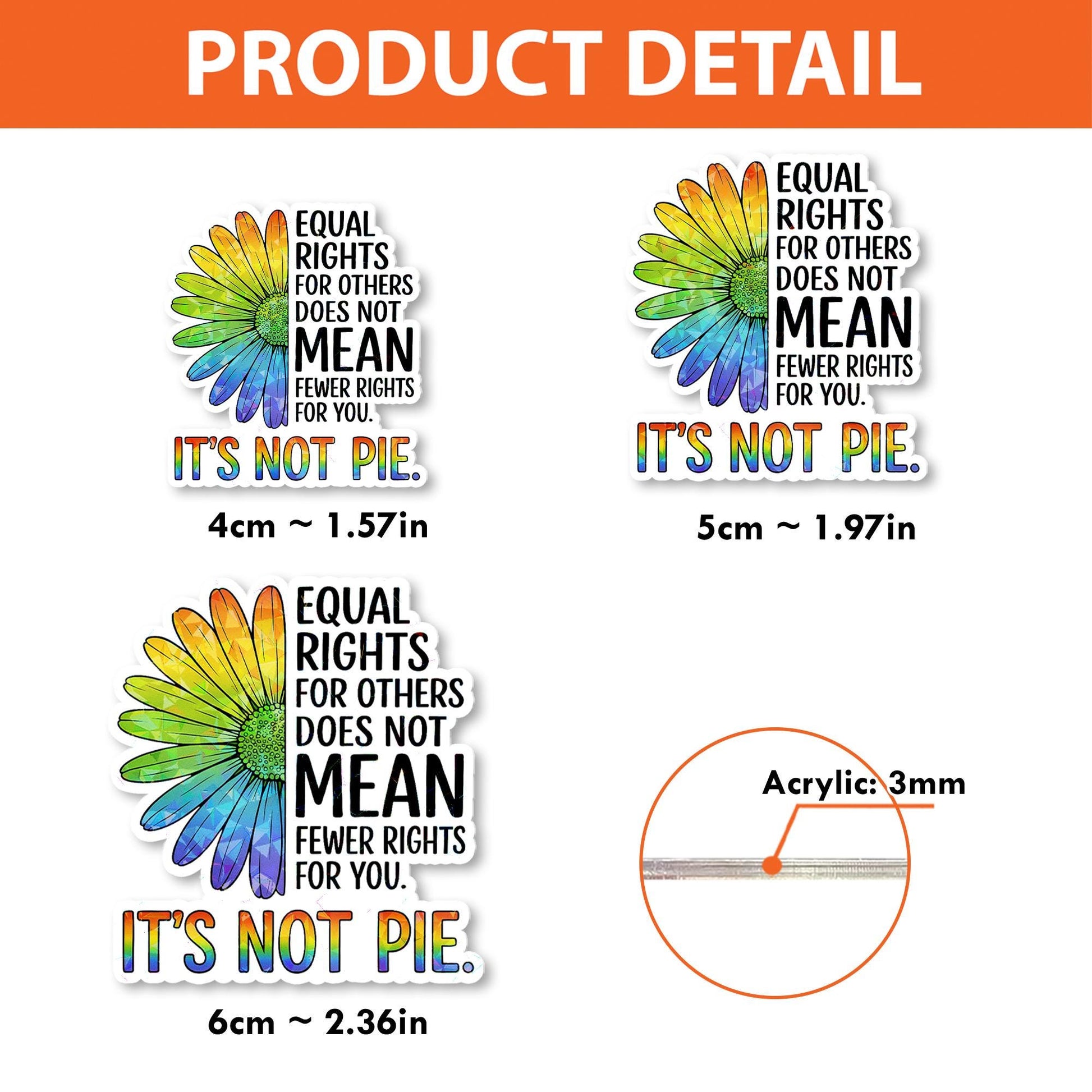 Equal Rights Badge Reel – Funny Pride Rainbow Daisy ID Clip – LGBTQ Ally Gift – It’s Not Pie Retractable Badge Holder