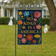 No Kings in America Garden Flag, Funny Patriotic 4th of July Yard Decor, Anti-Monarchy Independence Day Outdoor Banner