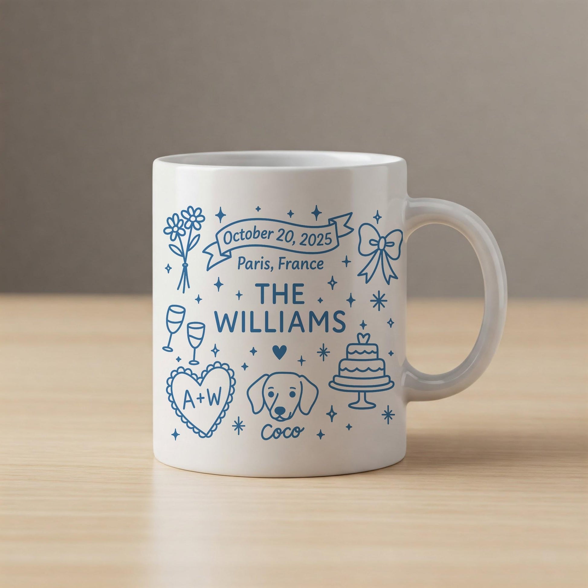 Custom Enamel Mug Personalized Camping Cup Wedding Date Travel Drinkware