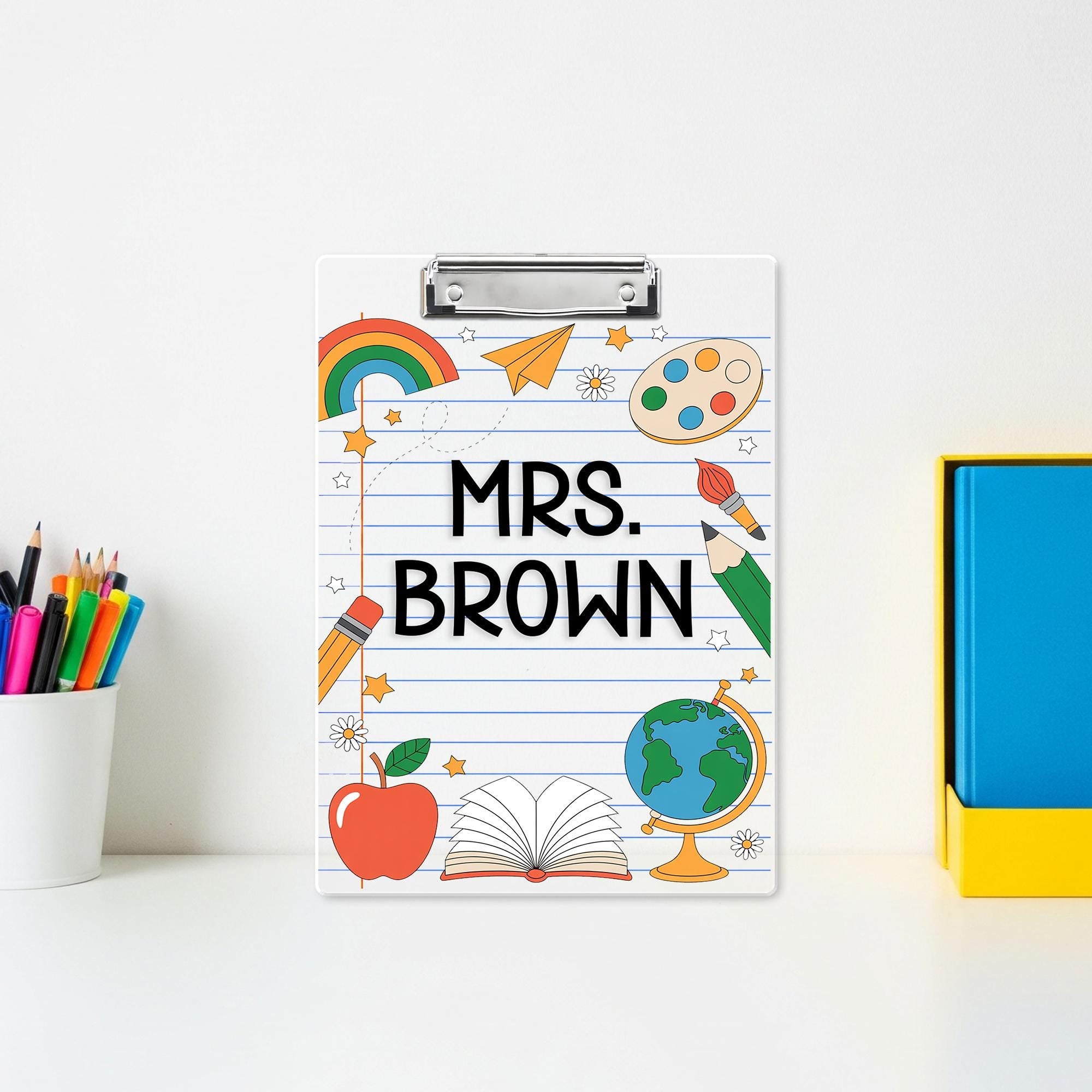 Teacher Gifts, Personalized Teacher Clipboard, Custom Acrylic Clipboard With Teacher Name, Teacher Appreciation Gifts, Back to School Gift