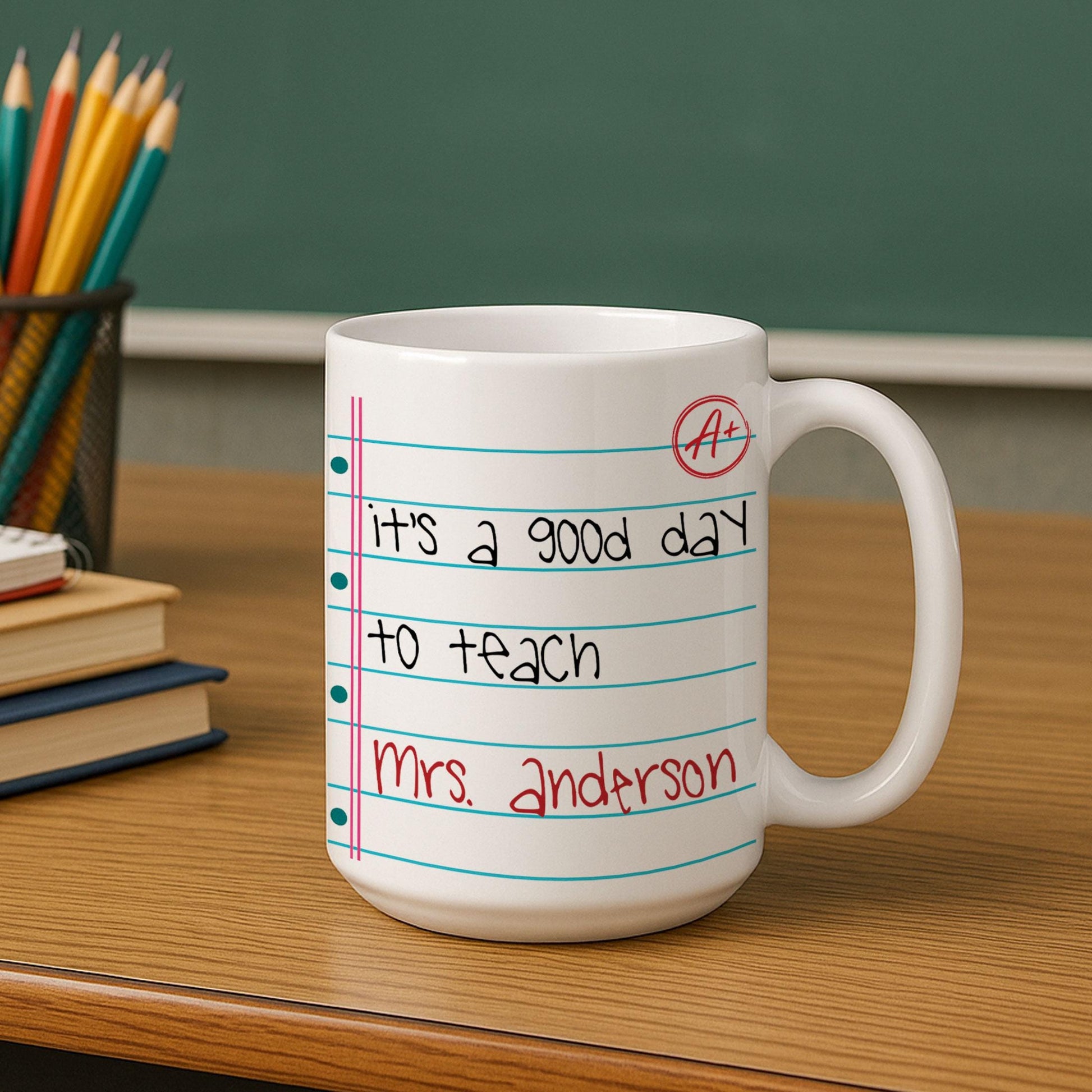 Custom Teacher Name Tumbler, It's a Good Day To Teach Coffee Mug, A+ Teacher Appreciation Gift, Personalized End of Year Back to School