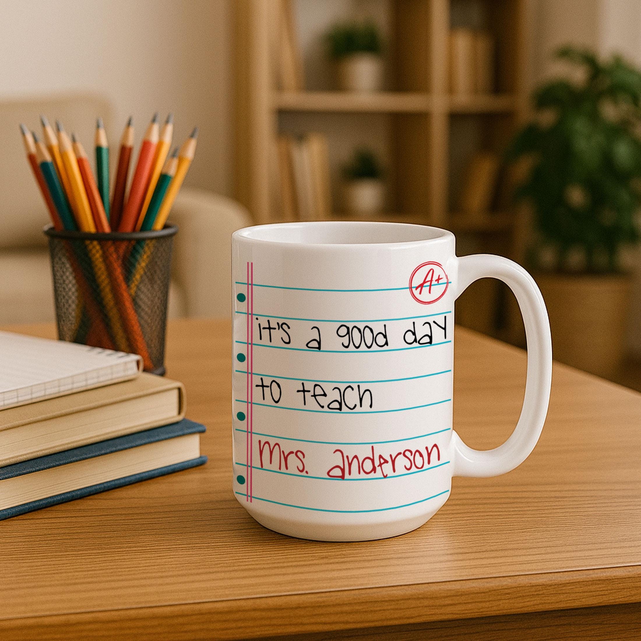 Custom Teacher Name Tumbler, It's a Good Day To Teach Coffee Mug, A+ Teacher Appreciation Gift, Personalized End of Year Back to School