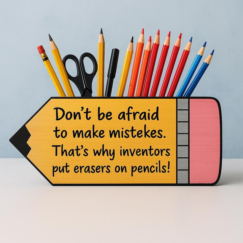 Pencil Shaped Holder with Quote, Inspirational Desk Organizer, Unique Teacher Appreciation Gift, Motivational Pen Caddy for Student Writer