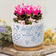 Personalized Wedding Planter, Custom Couple Name Succulent Pot, Dog & Date Keepsake Gift, Ceramic Plant Pot for Newlyweds (pot only)