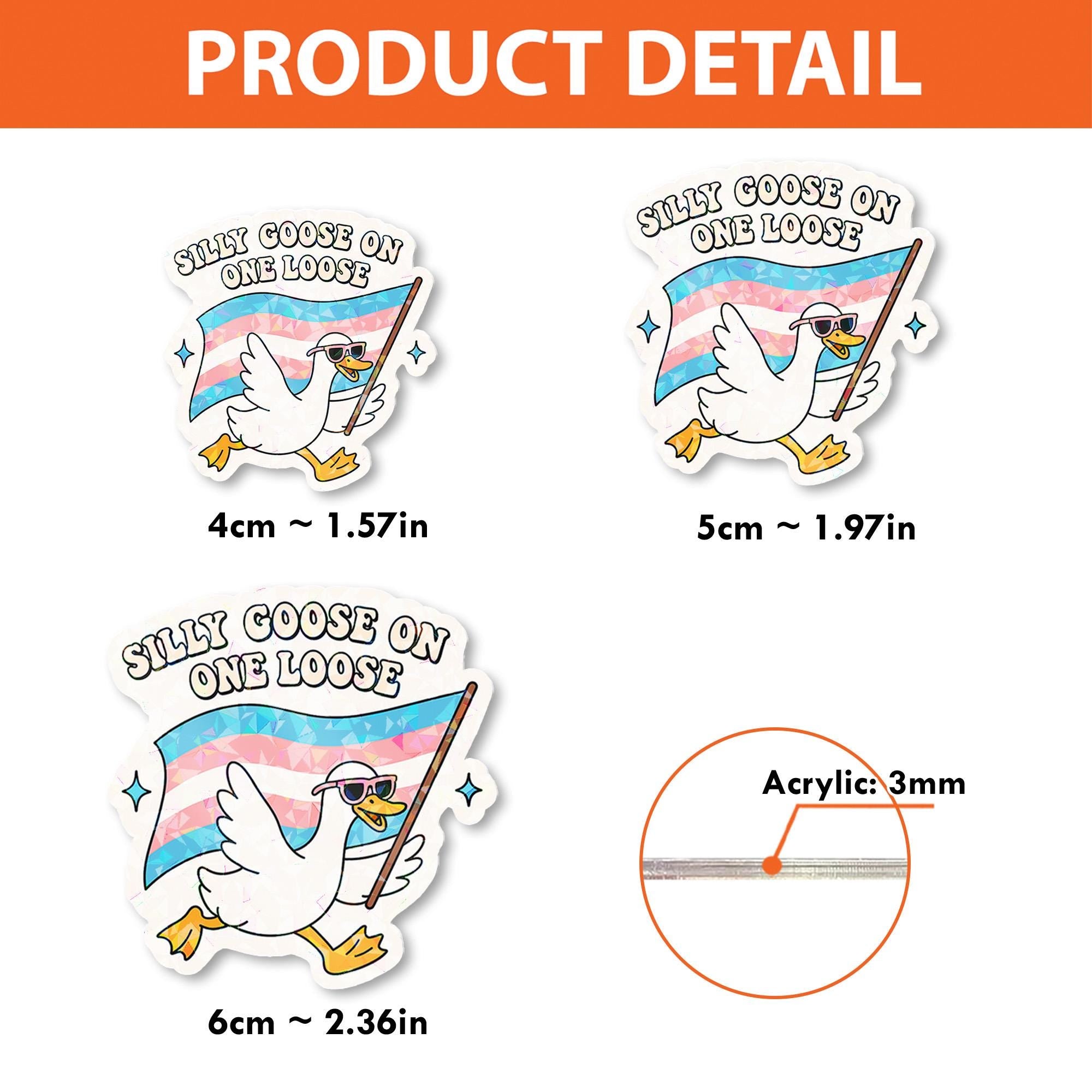Silly Goose Trans Pride Badge Reel – Funny LGBTQ ID Clip – Cute Nurse Gift with Flag – Retractable Badge Holder for Allies
