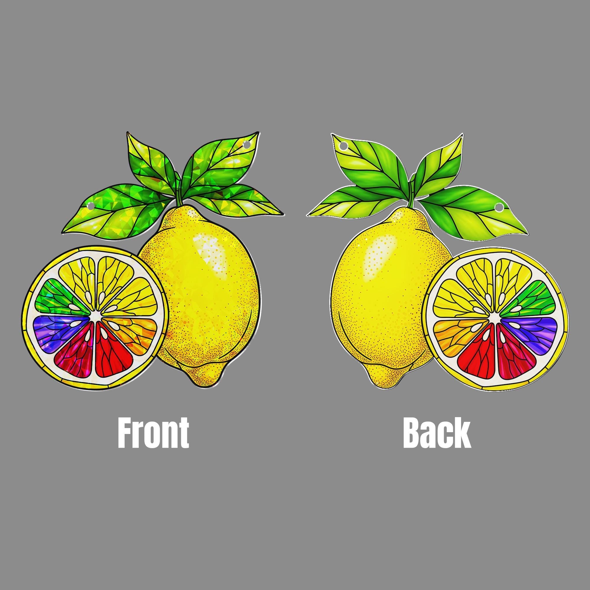 Holographic LGBT Lemon Acrylic Window Hanging Ornament, Colorful Floral Home Decor, Unique Gift Idea, LGBTQ+ Pride Month Gift