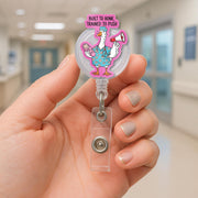 Funny L&D Nurse Badge Reel, Silly Goose Nurse ID Clip, Built to Honk Trained to Push, Labor and Delivery Nurse Gift, Cute Hospital Reel,NICU