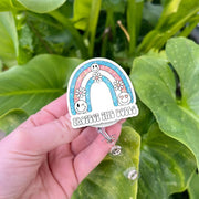 Protect the Dolls Badge Reel – Trans Flag Rainbow ID Clip – Cute Pride Work Badge – Inclusive LGBTQ Retractable Holder