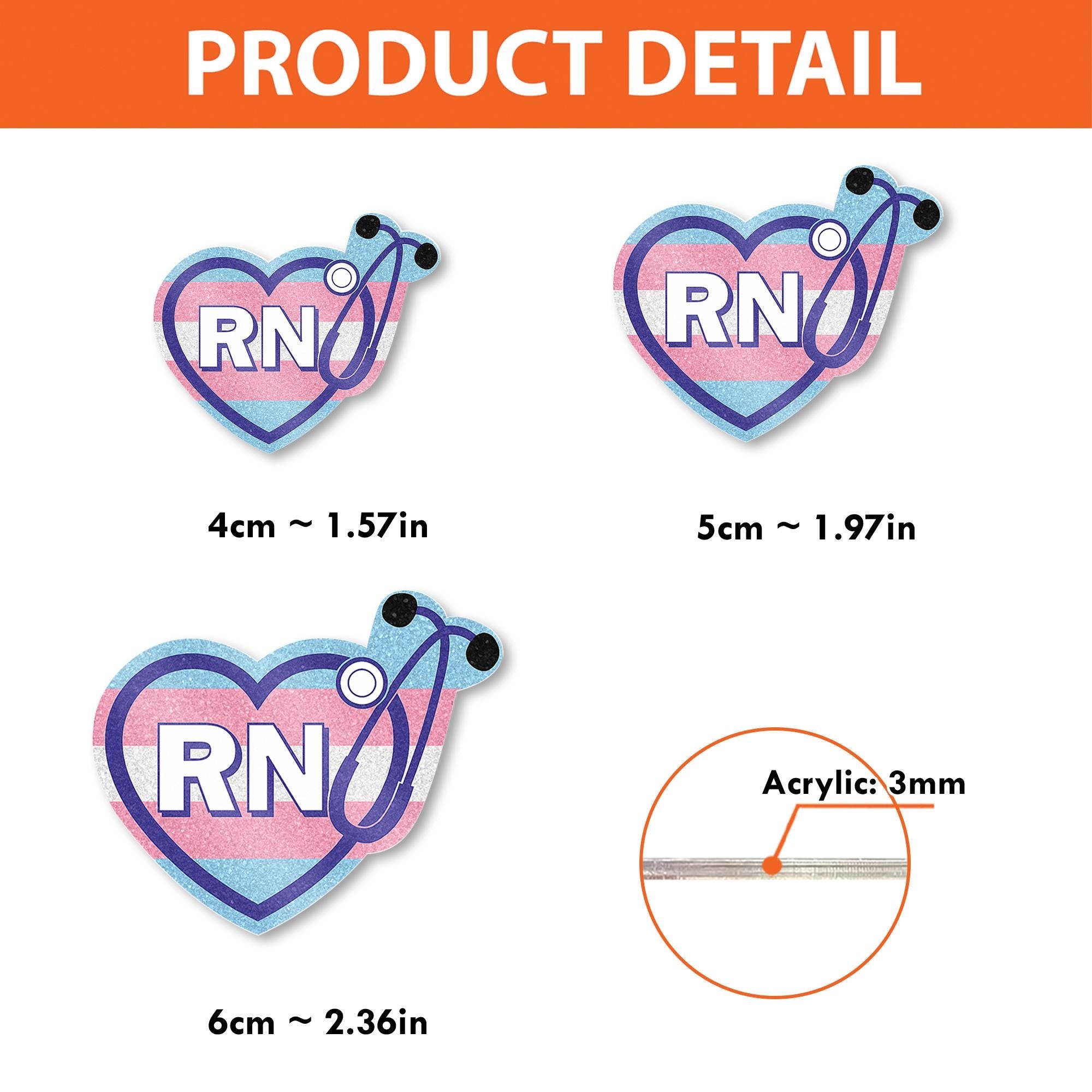 Trans Pride RN Badge Reel | Registered Nurse ID Holder | LGBTQ+ Stethoscope Clip | Pride Month Gift for Nurses | Inclusive Badge Reel