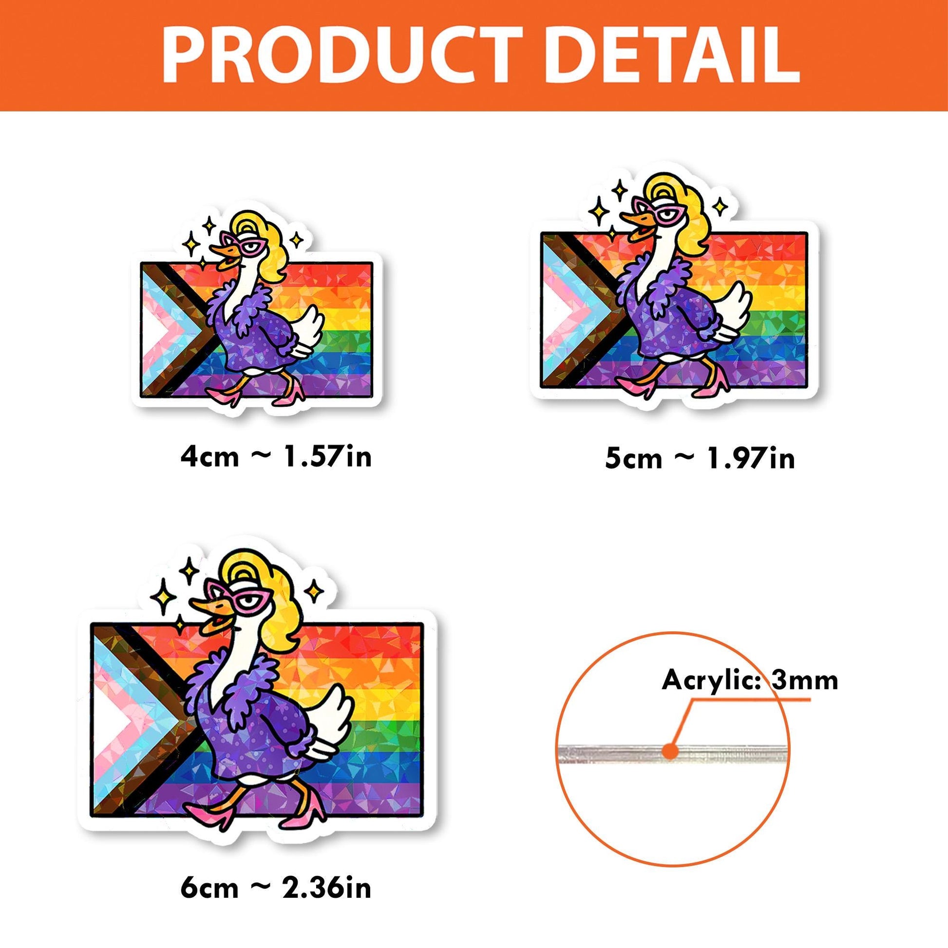 Fabulous Duck Pride Badge Reel | Progress Flag LGBTQ+ ID Holder | Funny Nurse Badge Clip | Pride Month Gift | Queer Duck Reel
