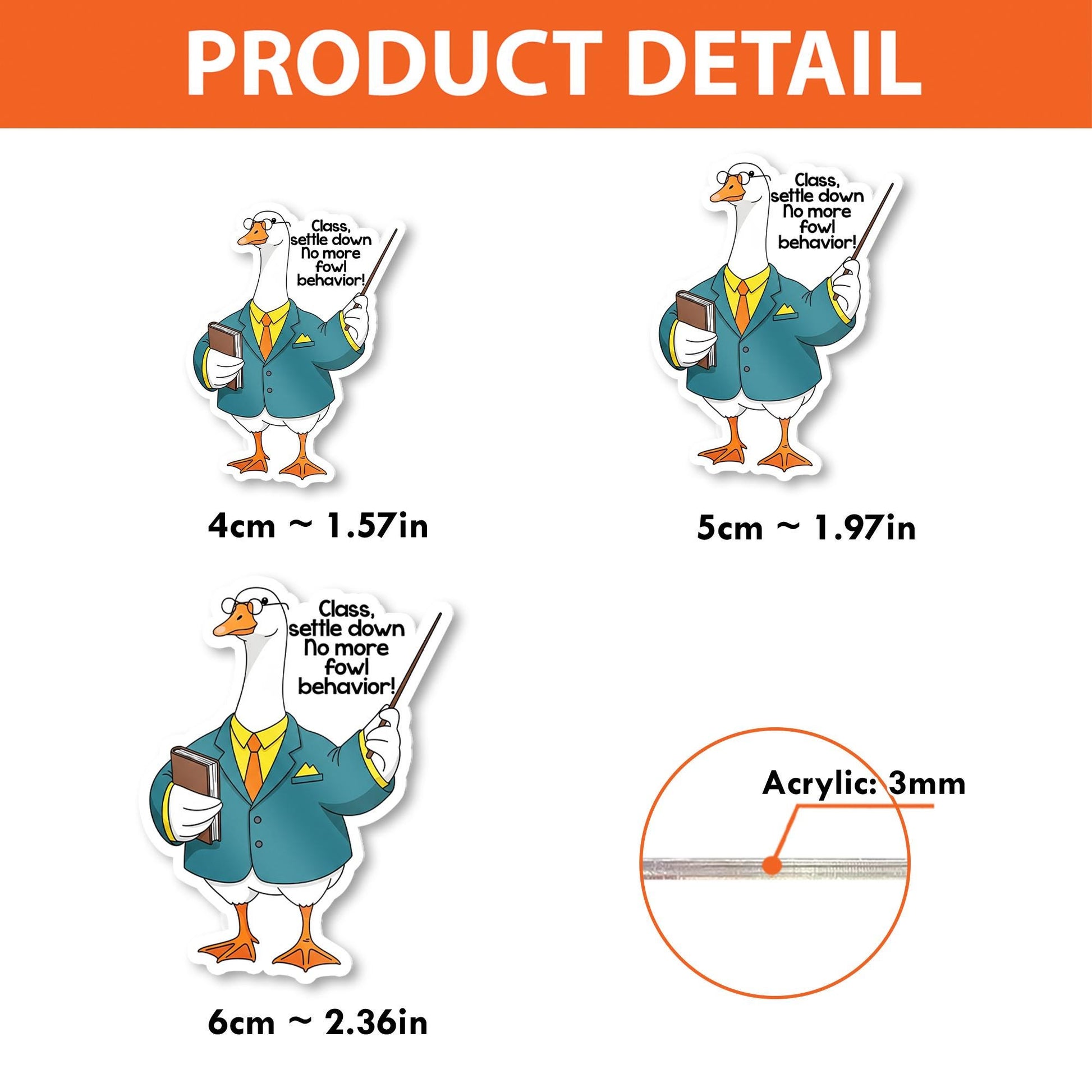 Funny Teacher Goose Badge Reel, “No More Fowl Behavior” Professor ID Holder for Educators, Funny Gift for Teachers and Staff, Back To School
