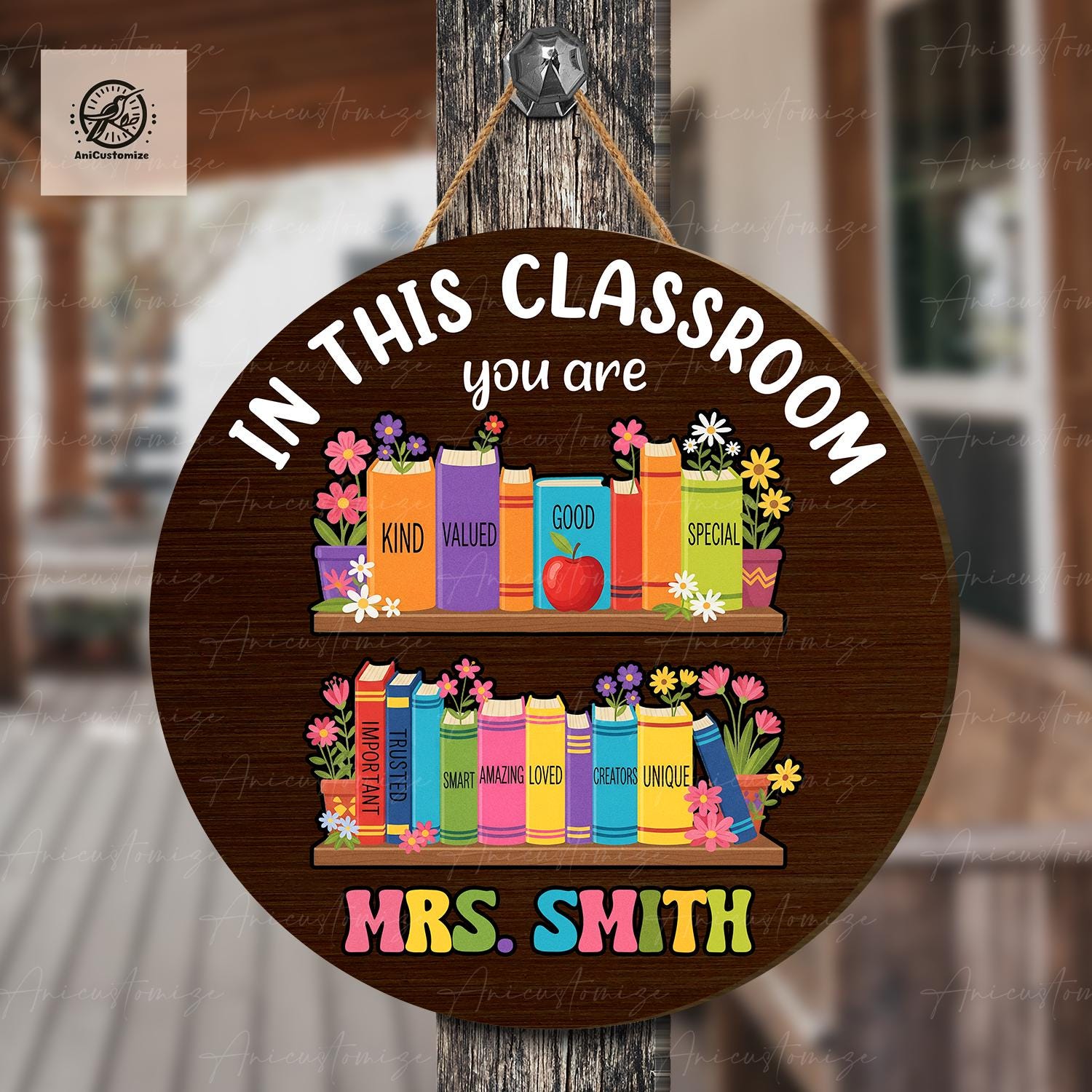 Custom Teacher Door Sign, In this Classroom You Are, Teacher Door Hanger, Back to School Gift, Custom Teacher Name, Decor for School/ Office
