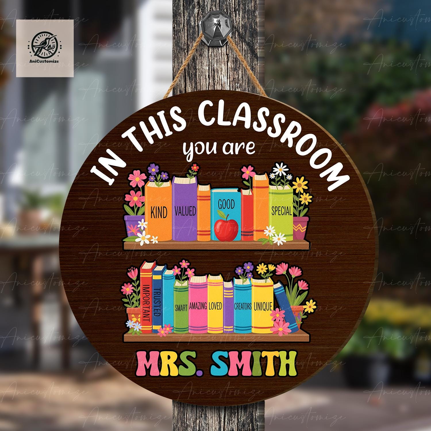 Custom Teacher Door Sign, In this Classroom You Are, Teacher Door Hanger, Back to School Gift, Custom Teacher Name, Decor for School/ Office