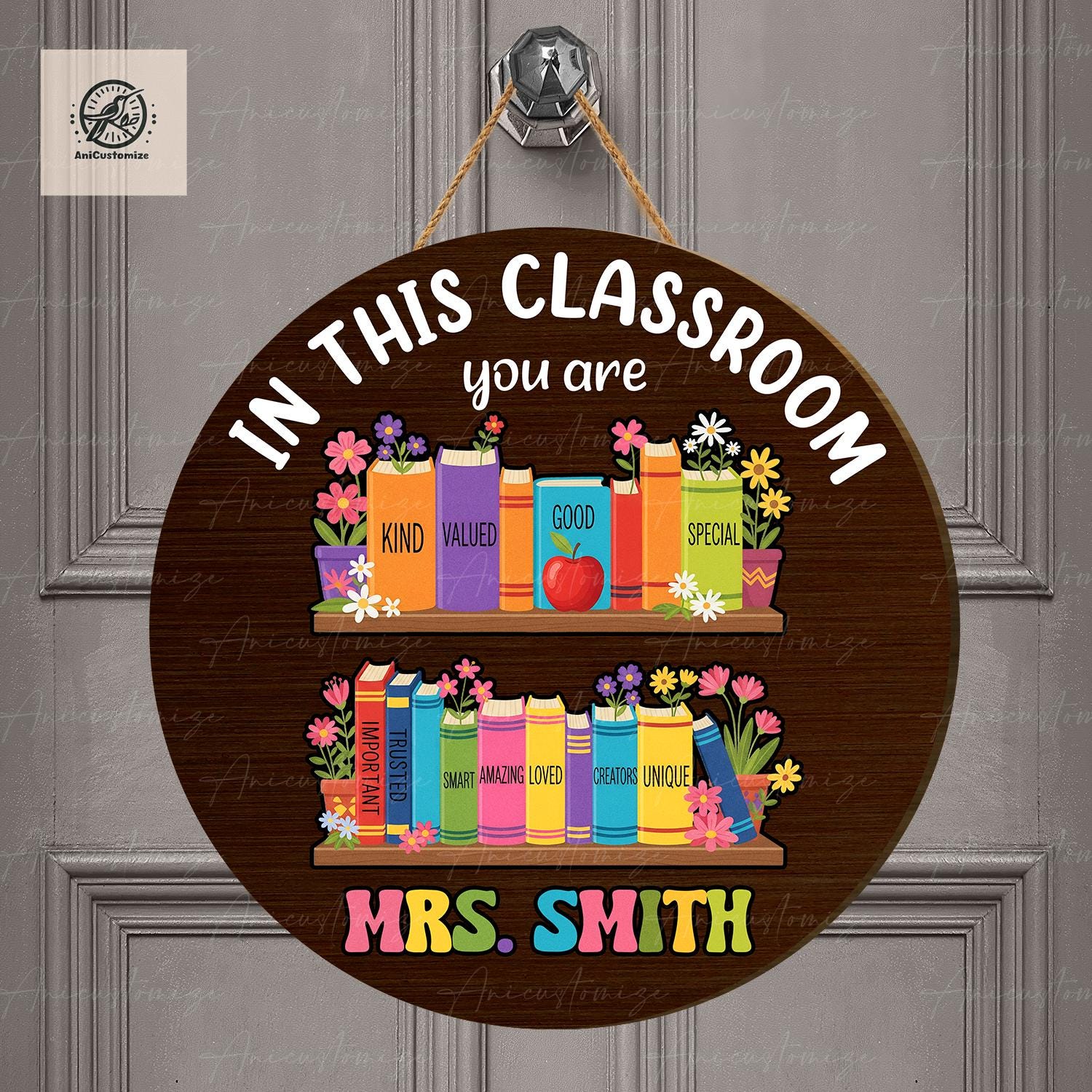 Custom Teacher Door Sign, In this Classroom You Are, Teacher Door Hanger, Back to School Gift, Custom Teacher Name, Decor for School/ Office