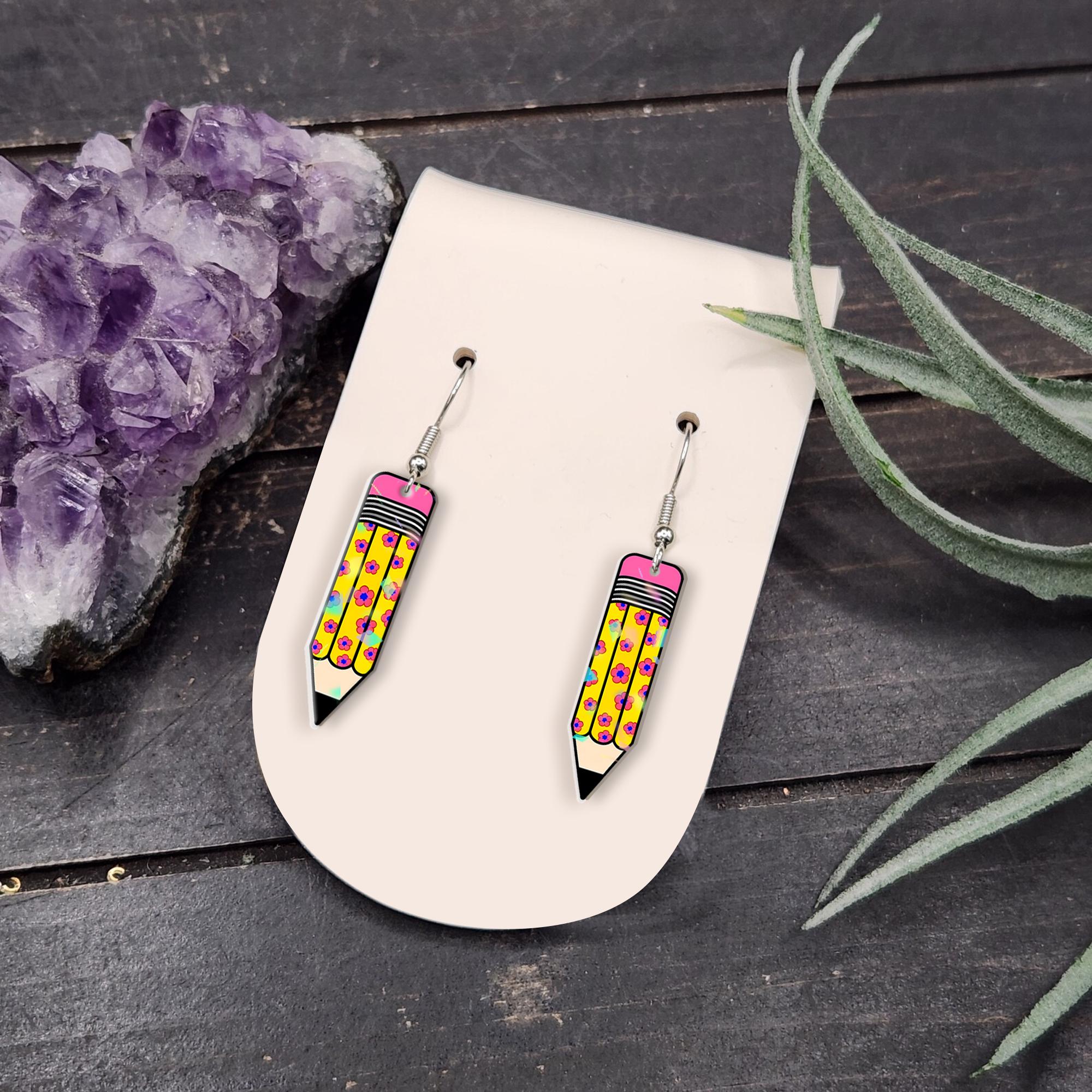 Teacher Pencil Earrings – Fun Summer Gift for Educators, Cute Back to School Jewelry, Colorful Teacher Appreciation Accessory