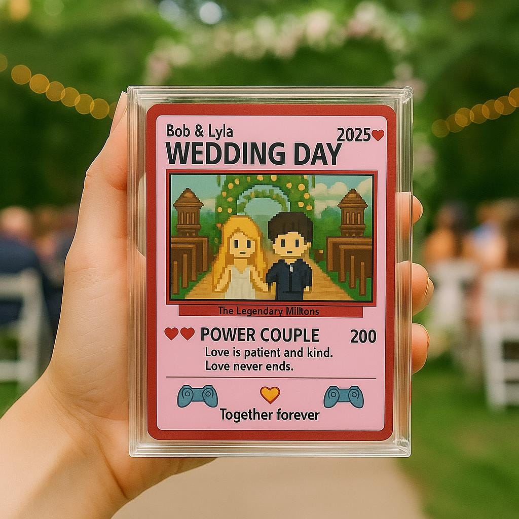 Custom Wedding Art Acrylic Block, Personalized Gamer Couple Gift, Wedding Day Keepsake, Retro Gaming Love Display, custom photo gift