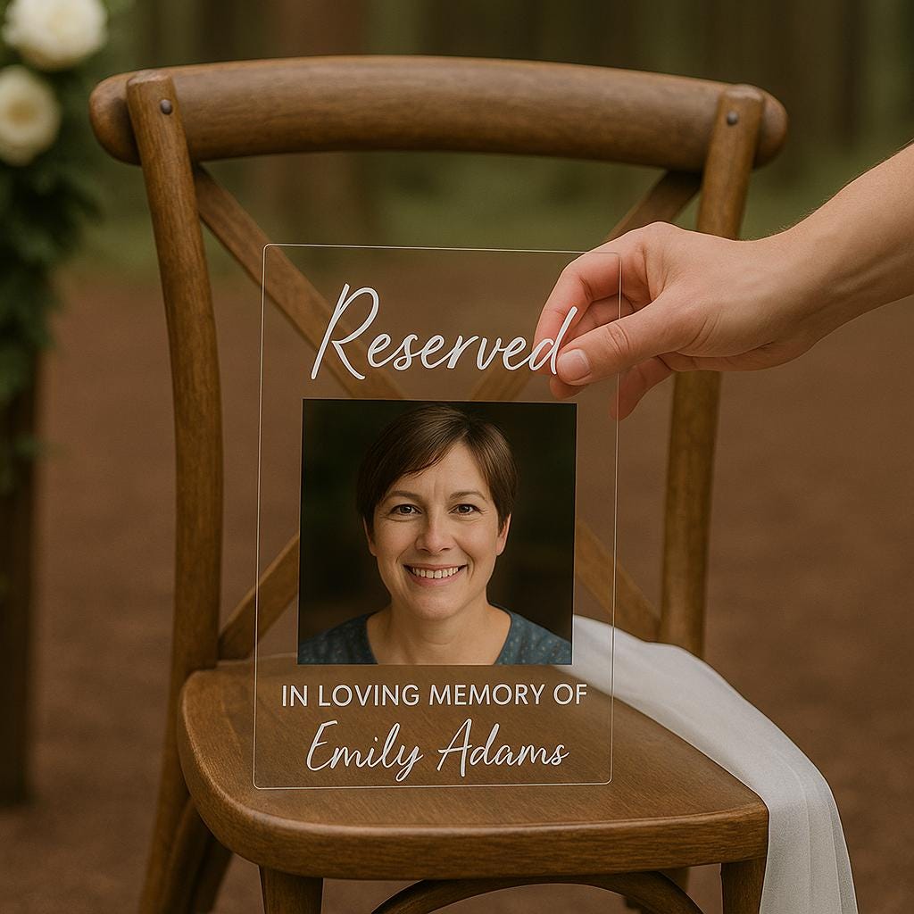 Reserved Memorial Sign for Wedding – Personalized In Loving Memory Plaque – Acrylic Sympathy Sign – Remembrance Wedding Décor Memorial Sign