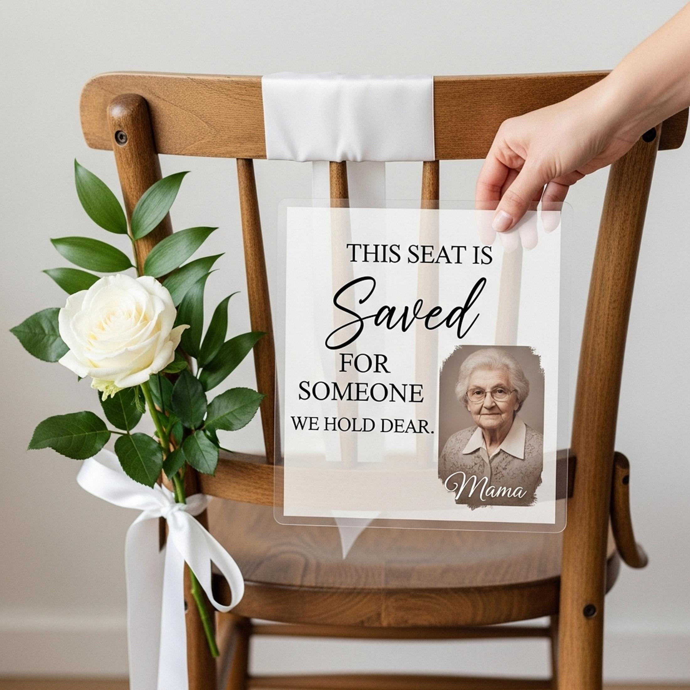 Reserved Memorial Sign for Wedding – Personalized In Loving Memory Plaque – Acrylic Sympathy Sign – Remembrance Wedding Décor Memorial Sign