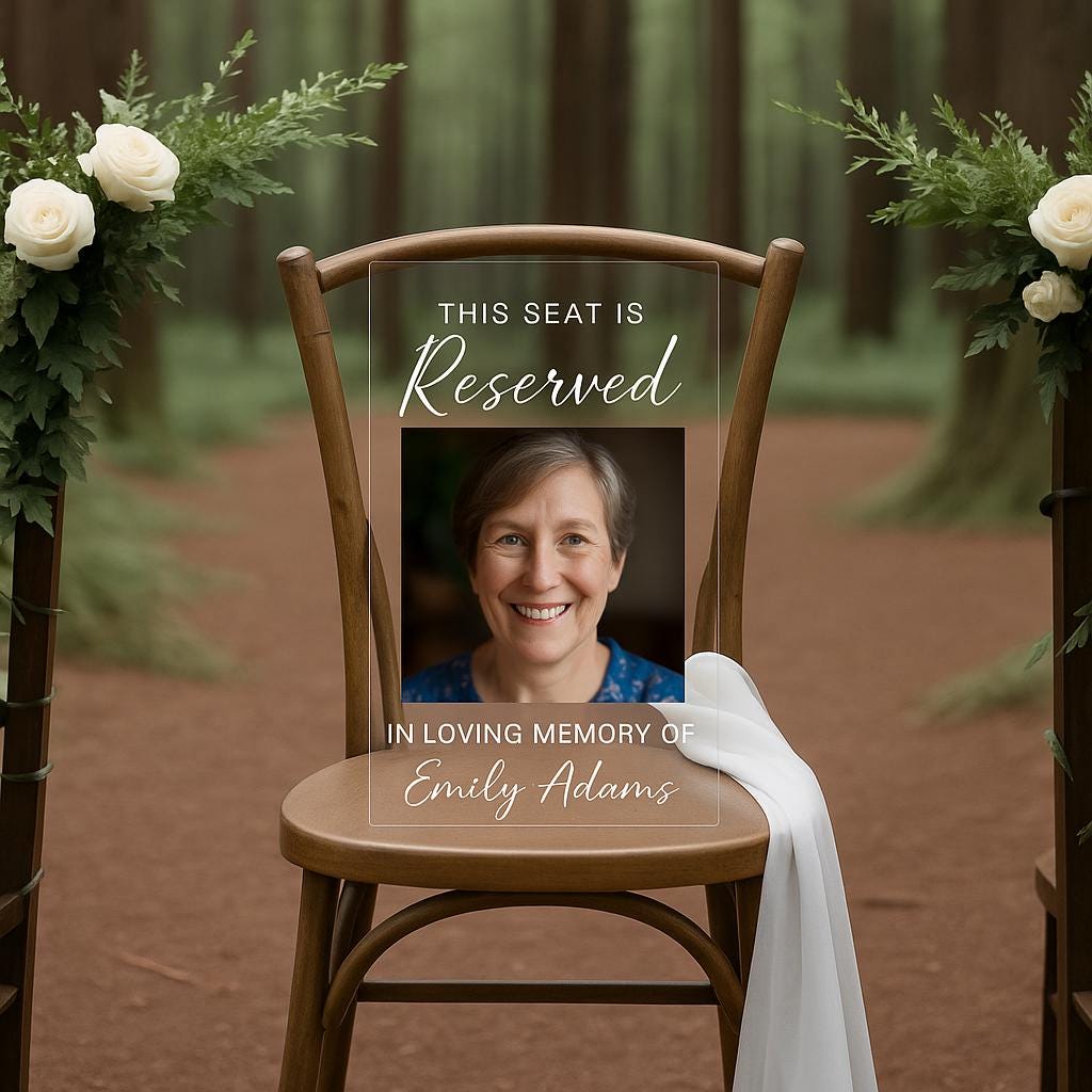 Reserved Memorial Sign for Wedding – Personalized In Loving Memory Plaque – Acrylic Sympathy Sign – Remembrance Wedding Décor Memorial Sign