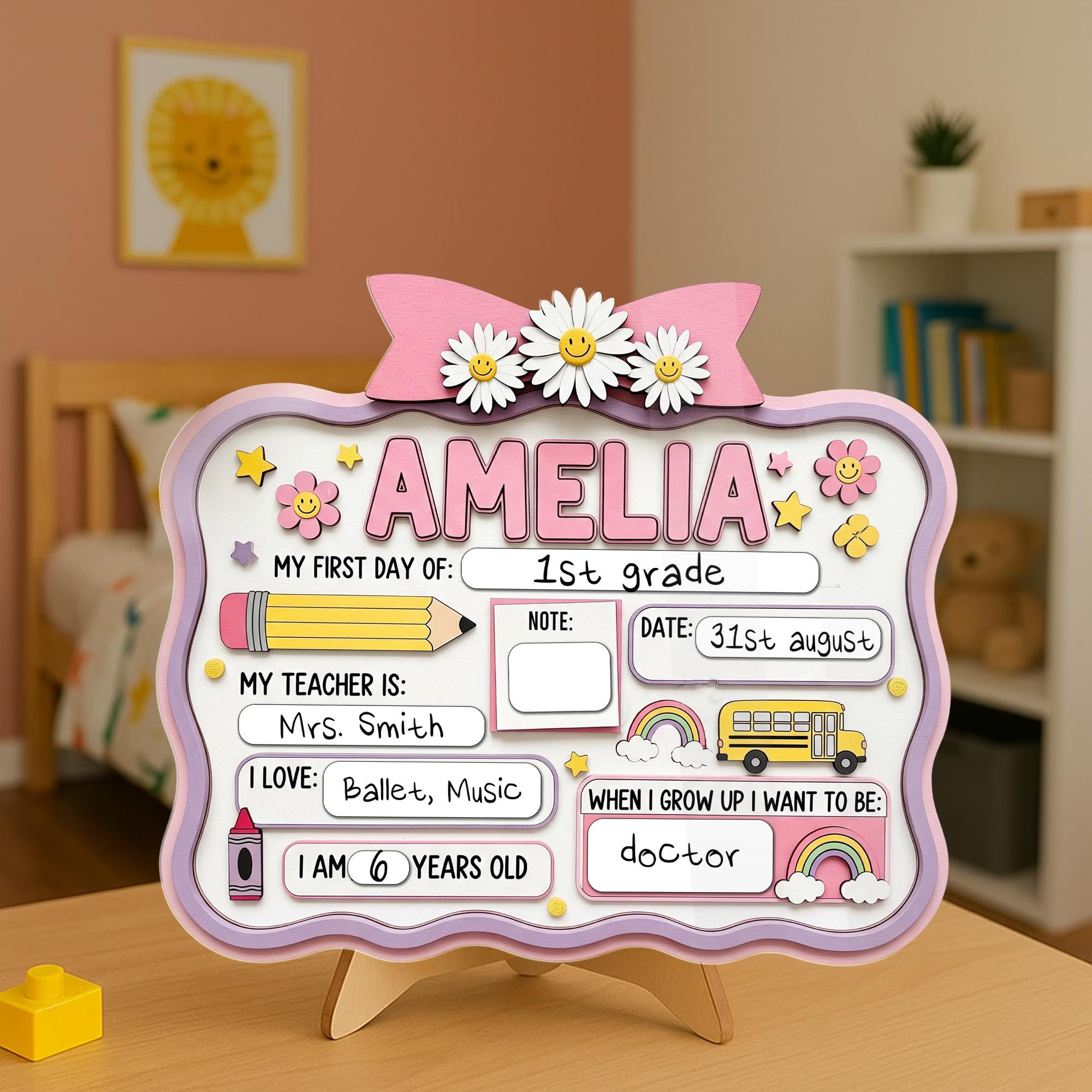 Reusable First Day of School Sign, Custom Back to School Board for Kids, Personalized Milestone Chalkboard, Photo Prop for Students