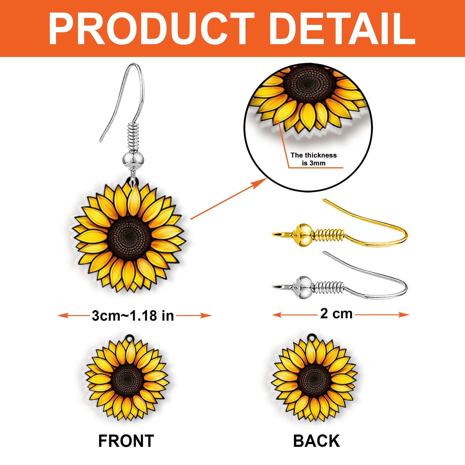 Sunflower Dangle Earrings, Boho Floral Jewelry, Bright Yellow Flower Gift, Nature Inspired Accessory, Summer Statement Earrings