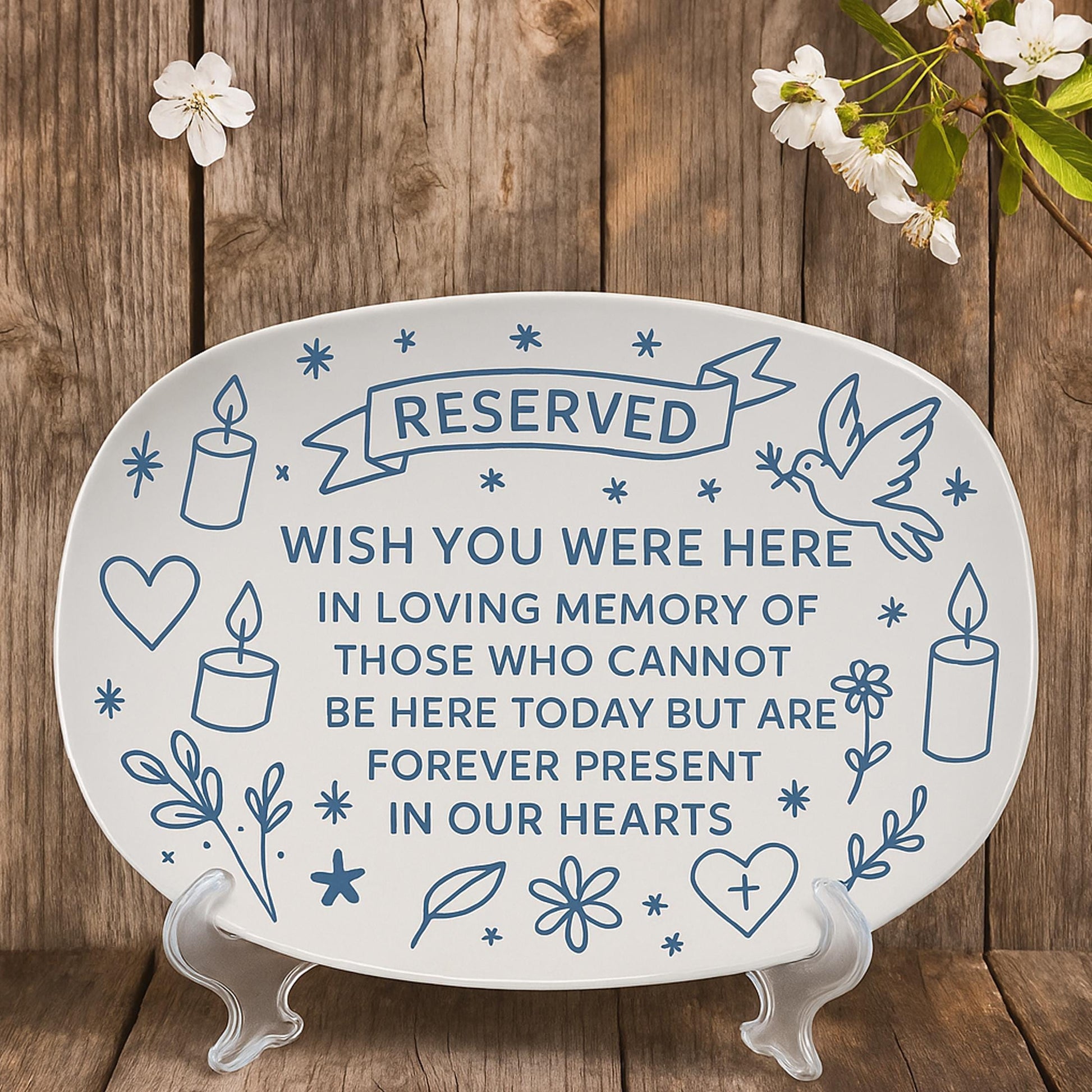 Reserved Wedding Memorial Platter Sign, Wedding Decor, Wedding Platter In Memory Of Loved Ones, Custom Memorial Wedding Reserved Platter