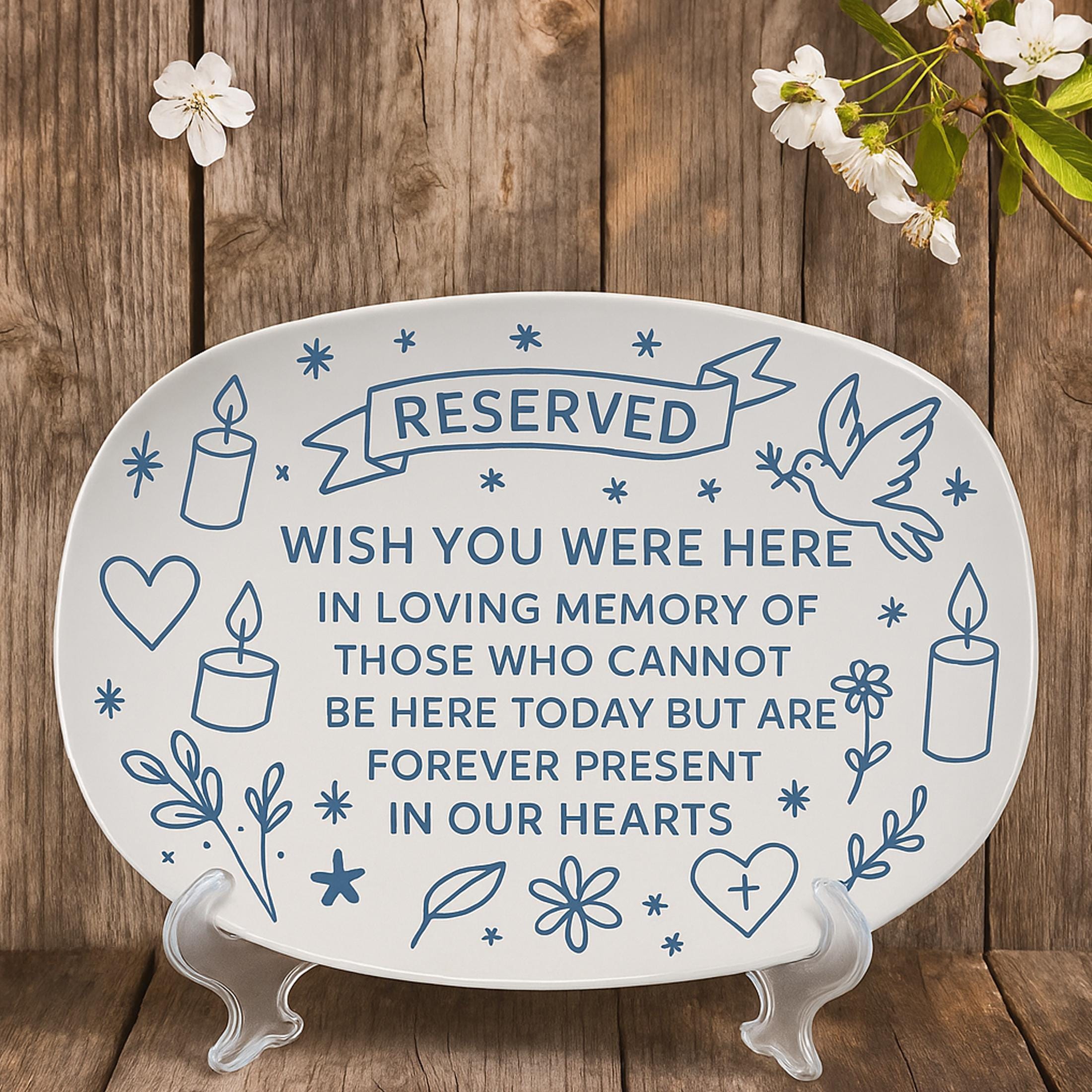 Reserved Wedding Memorial Platter Sign, Wedding Decor, Wedding Platter In Memory Of Loved Ones, Custom Memorial Wedding Reserved Platter