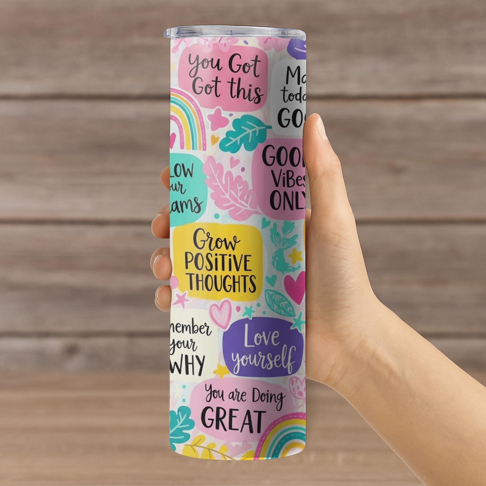 Teacher Daily Reminder Tumbler 20oz, Inspirational Quote Travel Mug, Positive Vibes Cup, Motivational Gift for Teachers