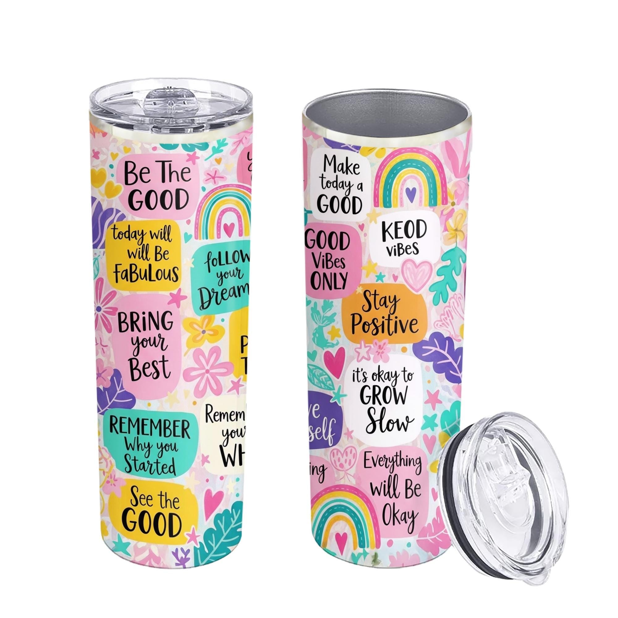 Teacher Daily Reminder Tumbler 20oz, Inspirational Quote Travel Mug, Positive Vibes Cup, Motivational Gift for Teachers