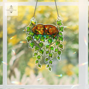 Dachshund Ivy Pot Suncatcher – Holographic Acrylic Window Decor, Wiener Dog Plant Lover Gift, Cute Dog Sunlight Catcher Ornament