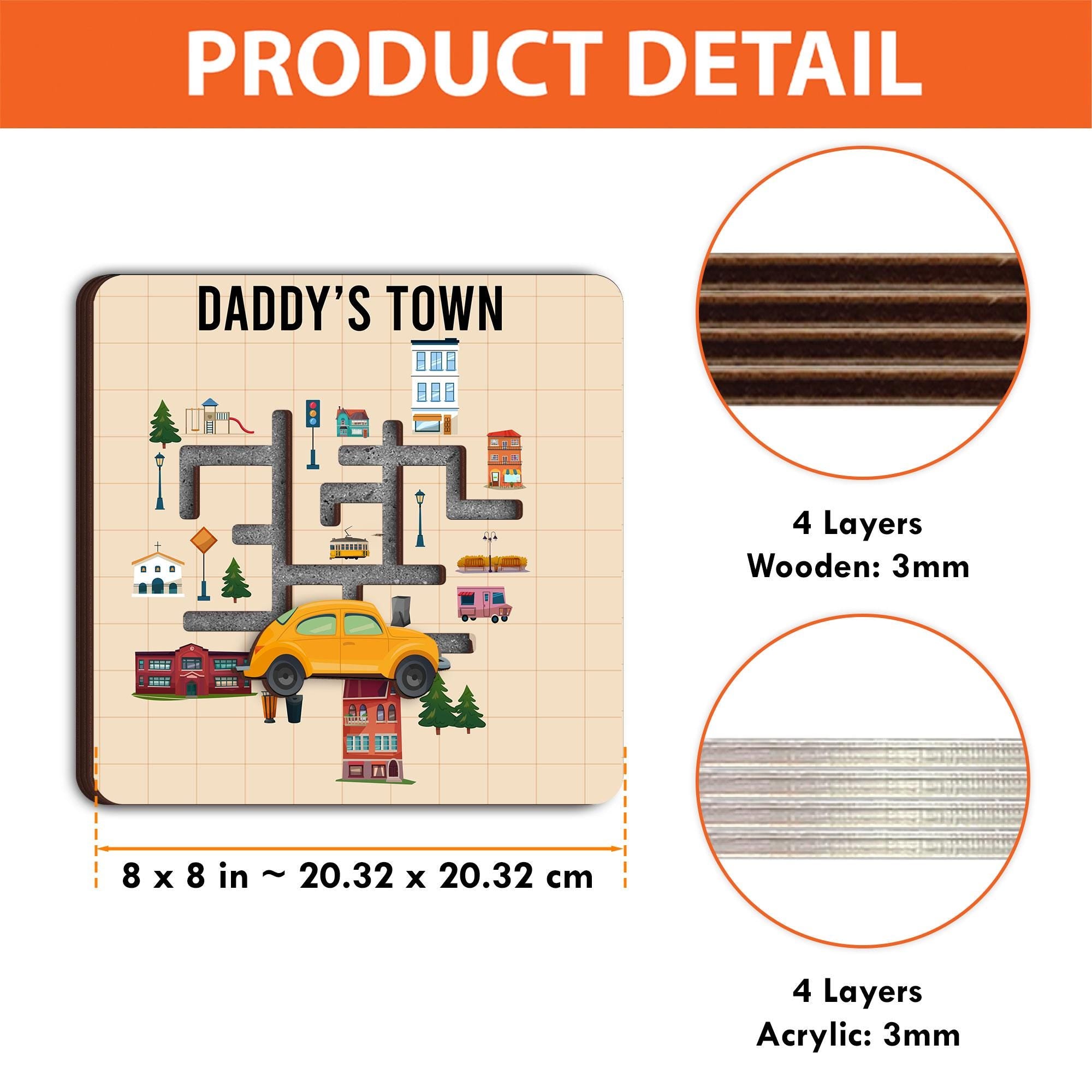 Personalized Play Cars On Dad's Play Mat Car Race Maze Game Magnet | Top Car Race Track Family Maze Game | Car Race Fridge Magnet