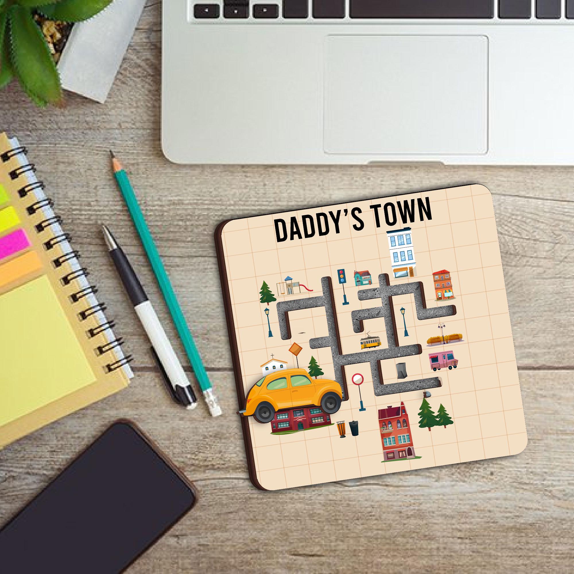 Personalized Play Cars On Dad's Play Mat Car Race Maze Game Magnet | Top Car Race Track Family Maze Game | Car Race Fridge Magnet