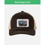 All American Boy Cement Truck Leather Patch Hat, Patriotic USA Flag Snapback Trucker Cap, Construction Gift, Mesh Back Boy Hat, Gift For Him
