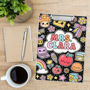 Personalized Kawaii Teacher Clipboard – Personalized Cute Clipboard for School, Custom Name Classroom Supply, Gift for Teachers