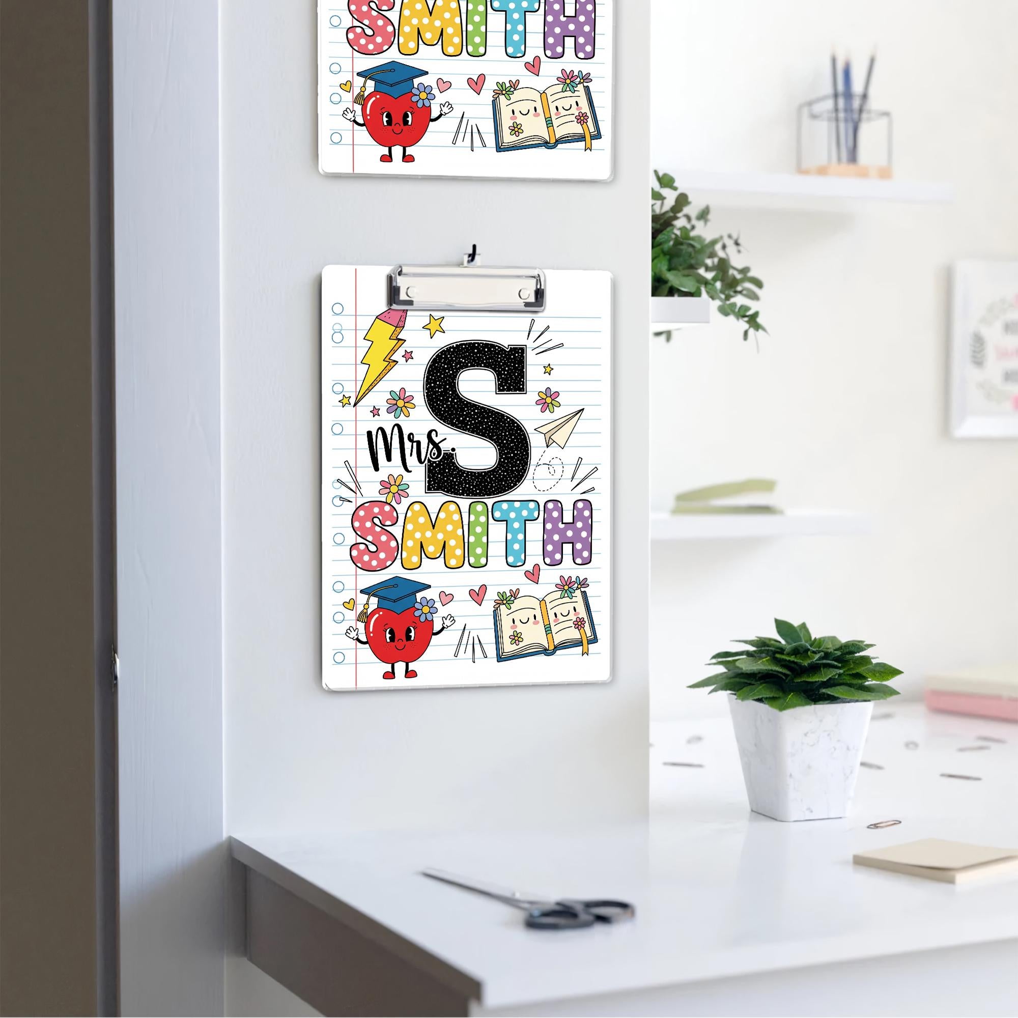 Personalized Teacher Clipboard, Teacher Name Gift, Teacher Gift, Teacher Acrylic Clipboard, Teacher Appreciation, Back To School Gift