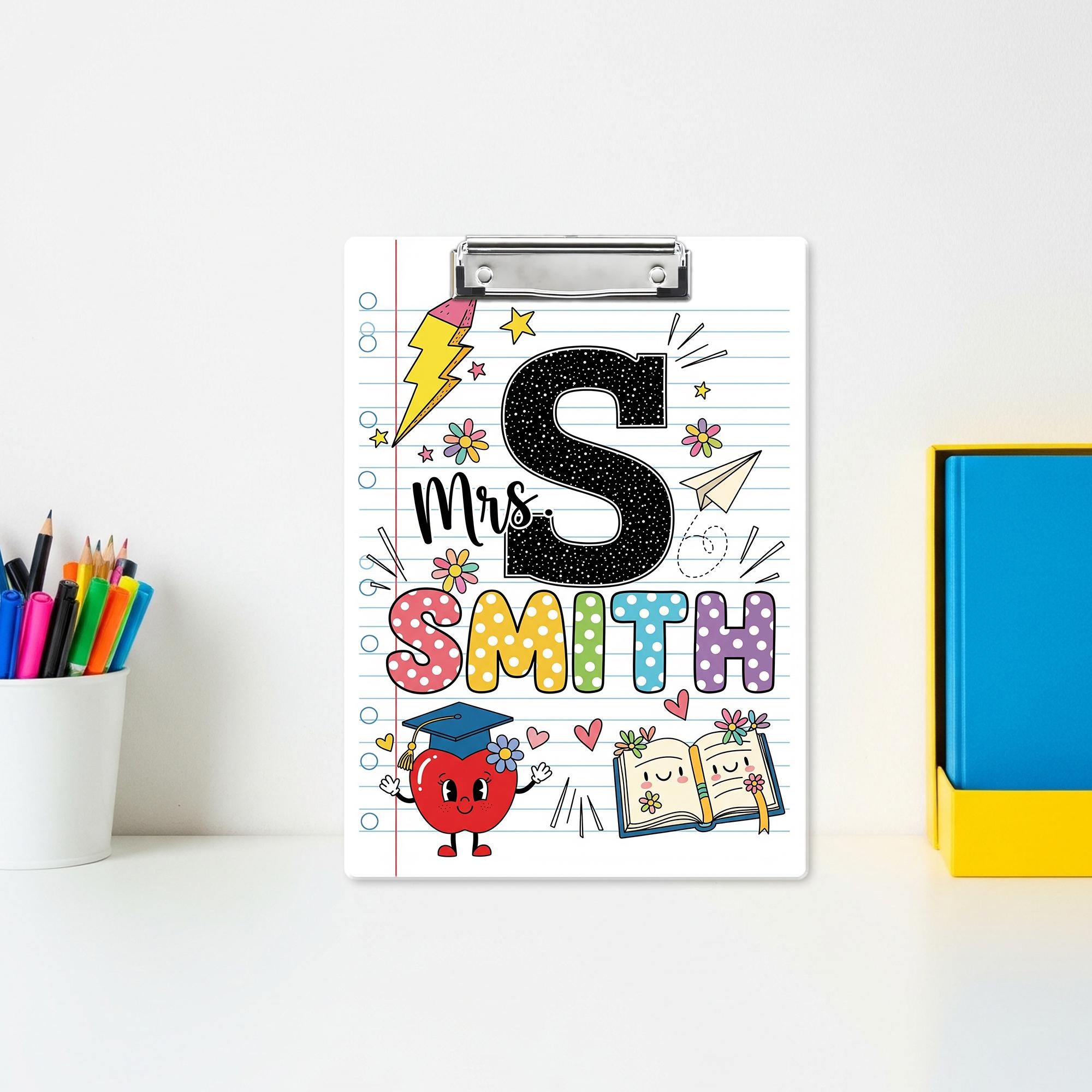 Personalized Teacher Clipboard, Teacher Name Gift, Teacher Gift, Teacher Acrylic Clipboard, Teacher Appreciation, Back To School Gift