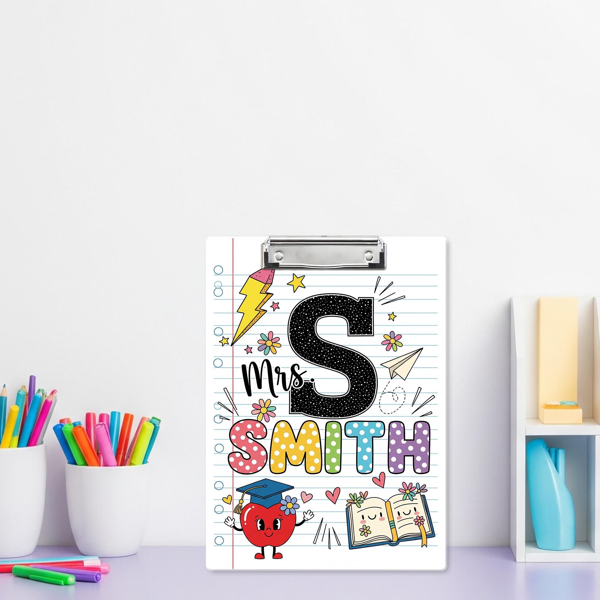 Personalized Teacher Clipboard, Teacher Name Gift, Teacher Gift, Teacher Acrylic Clipboard, Teacher Appreciation, Back To School Gift