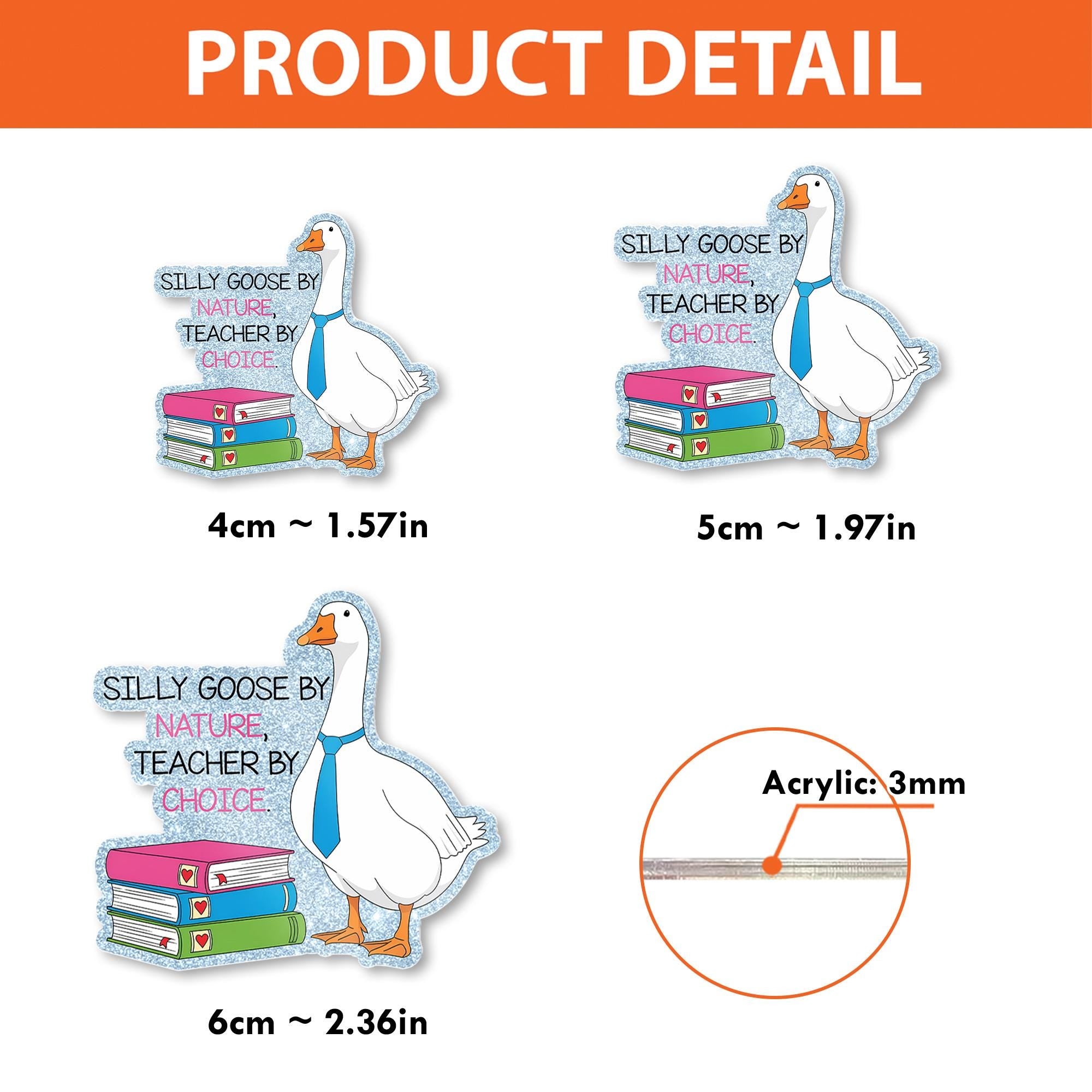 Silly Goose Teacher Badge Reel – “Silly Goose by Nature, Teacher by Choice” Funny ID Holder, Cute Gift for Educators & School Staff, Teacher
